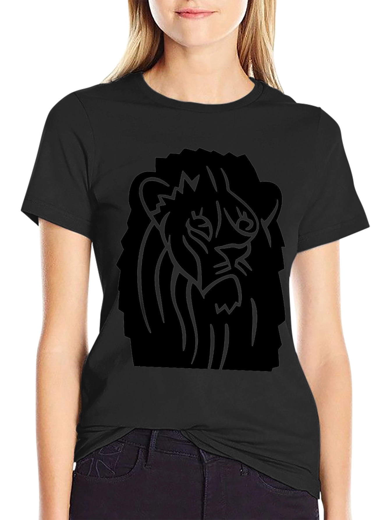 Black Black Lion Graphic Tee - Bold Style view 2