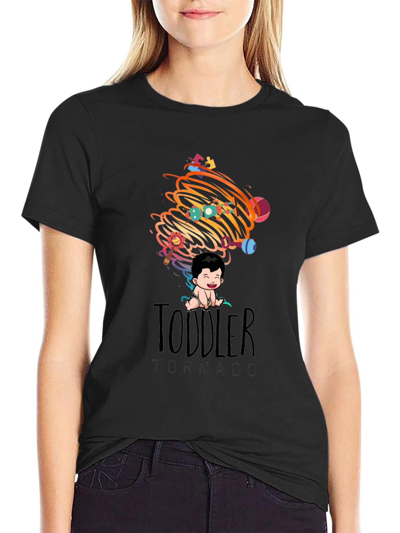 Black Toddler Tornado Graphic Tee view 2