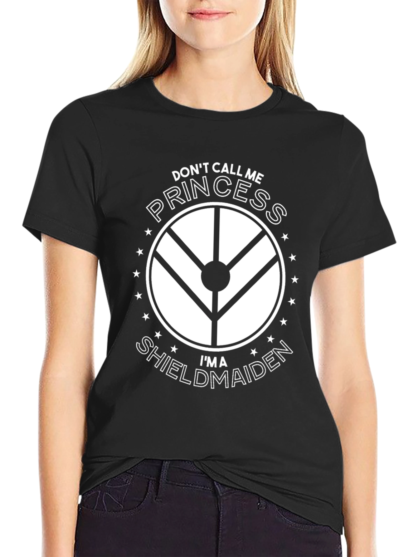 Black Shieldmaiden T-Shirt - Don't Call Me Princess Viking Tee view 2