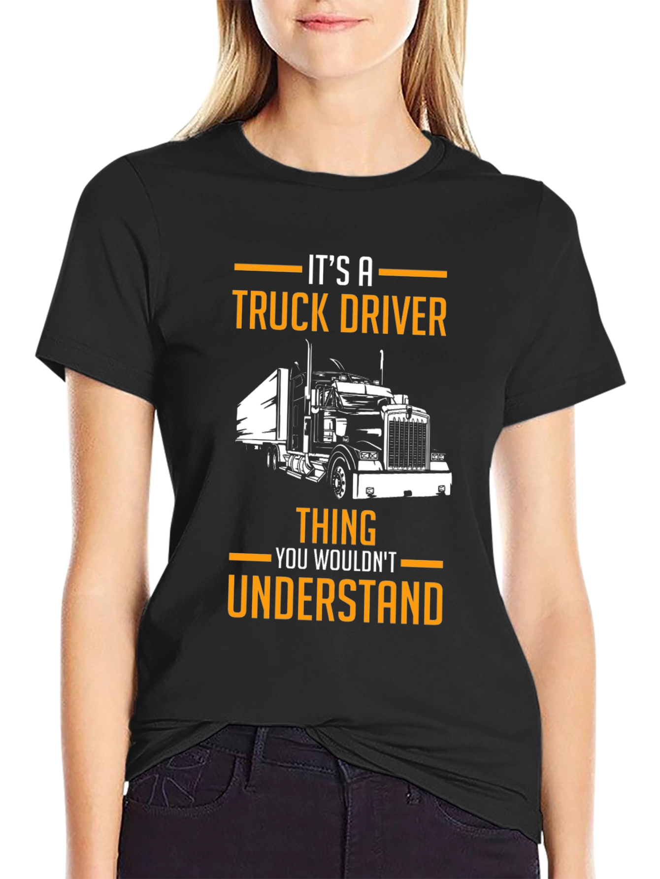 Black Truck Driver T-Shirt - It's A Truck Driver Thing! view 2