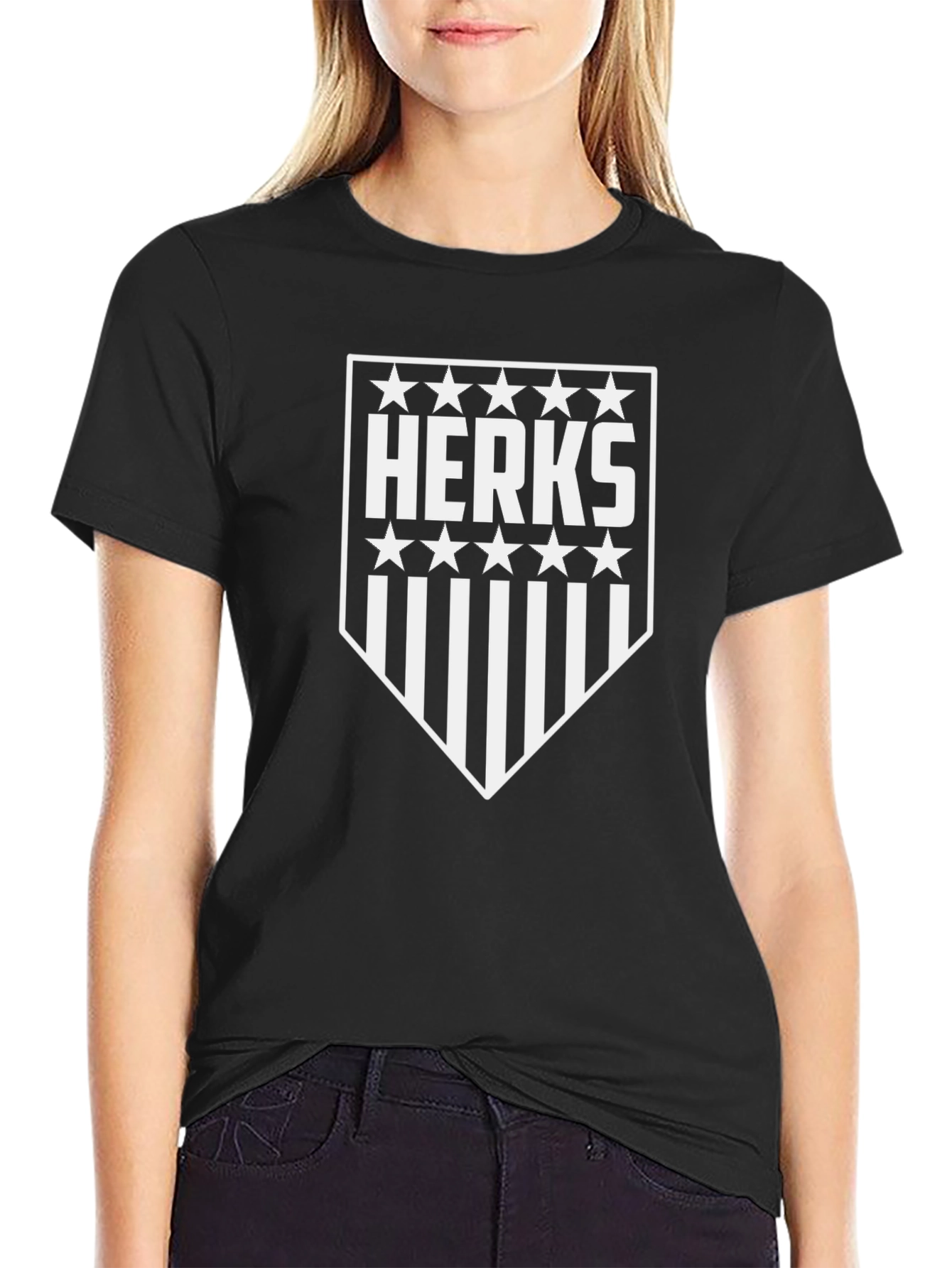 Black HERKS Shield Graphic Tee - Black Cotton Blend view 2