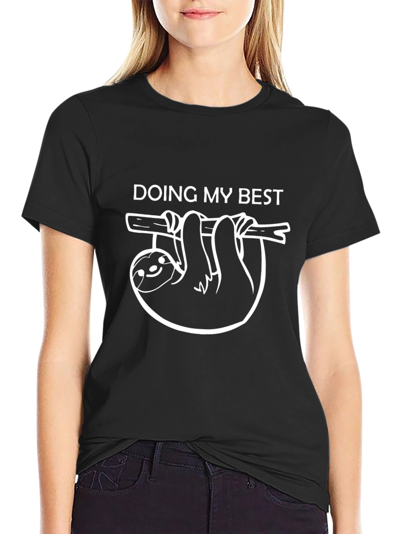 Black Doing My Best Sloth Graphic Tee - Relaxed Fit view 2
