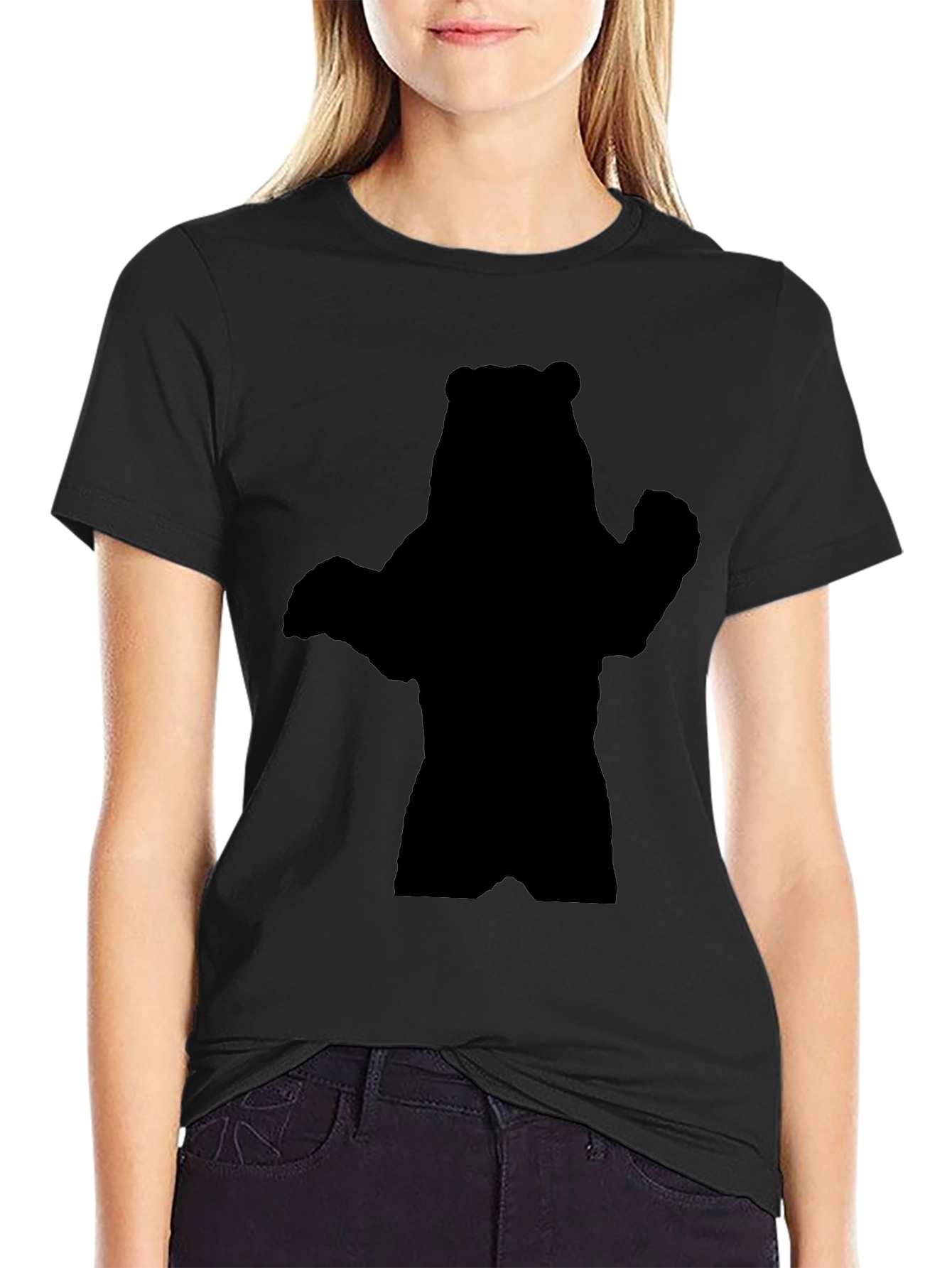 Black Bear Silhouette Graphic Tee - Black view 2