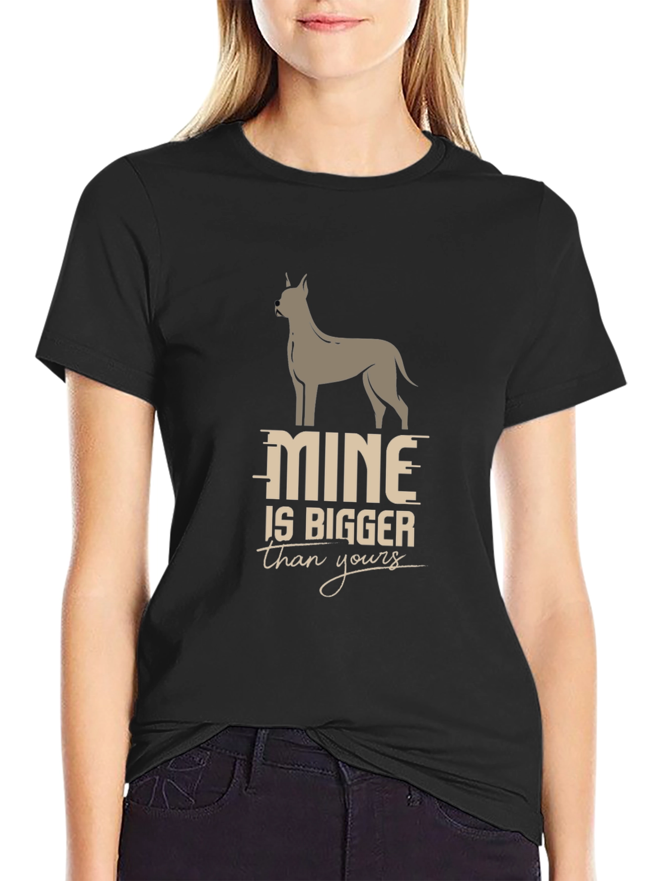 Black Mine is Bigger Funny Dog T-Shirt view 2