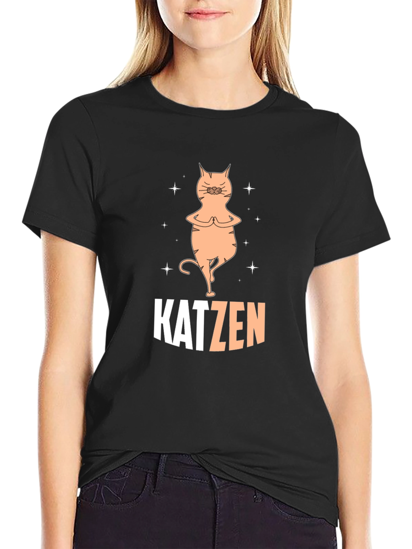 Black Katzen Yoga Black T-Shirt view 2