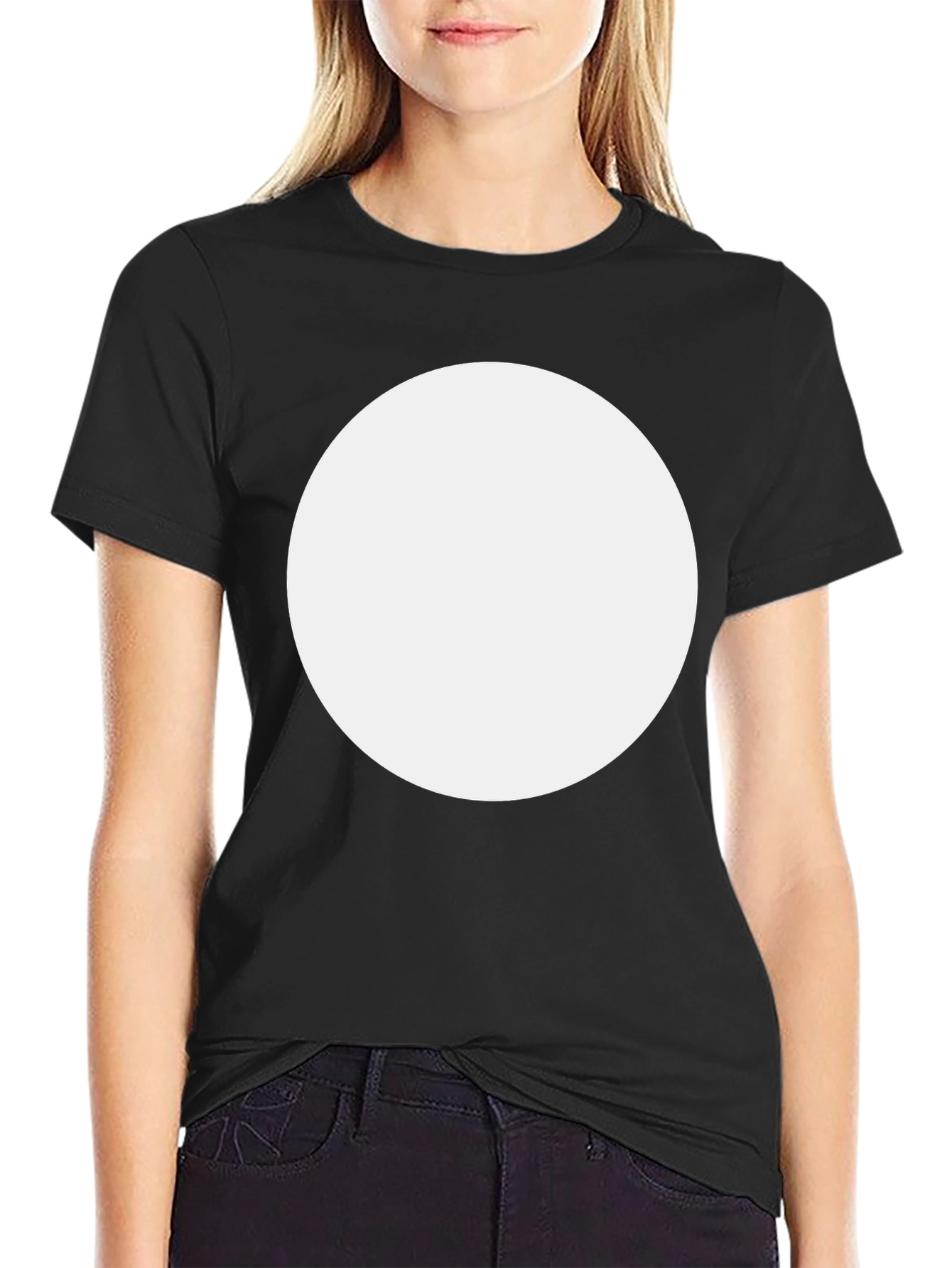 Black Black T-Shirt with Custom Circle Graphic view 2