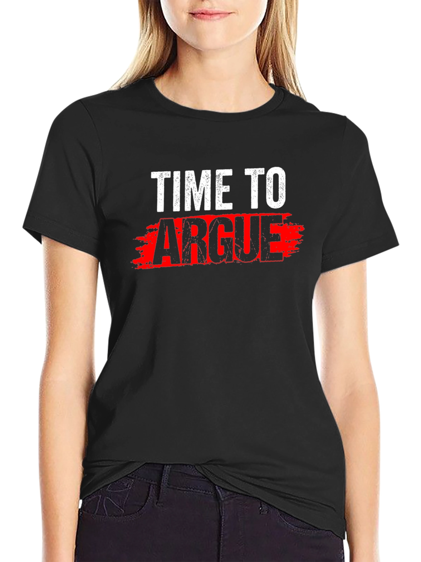 Black Time To Argue Graphic Tee - Black view 2