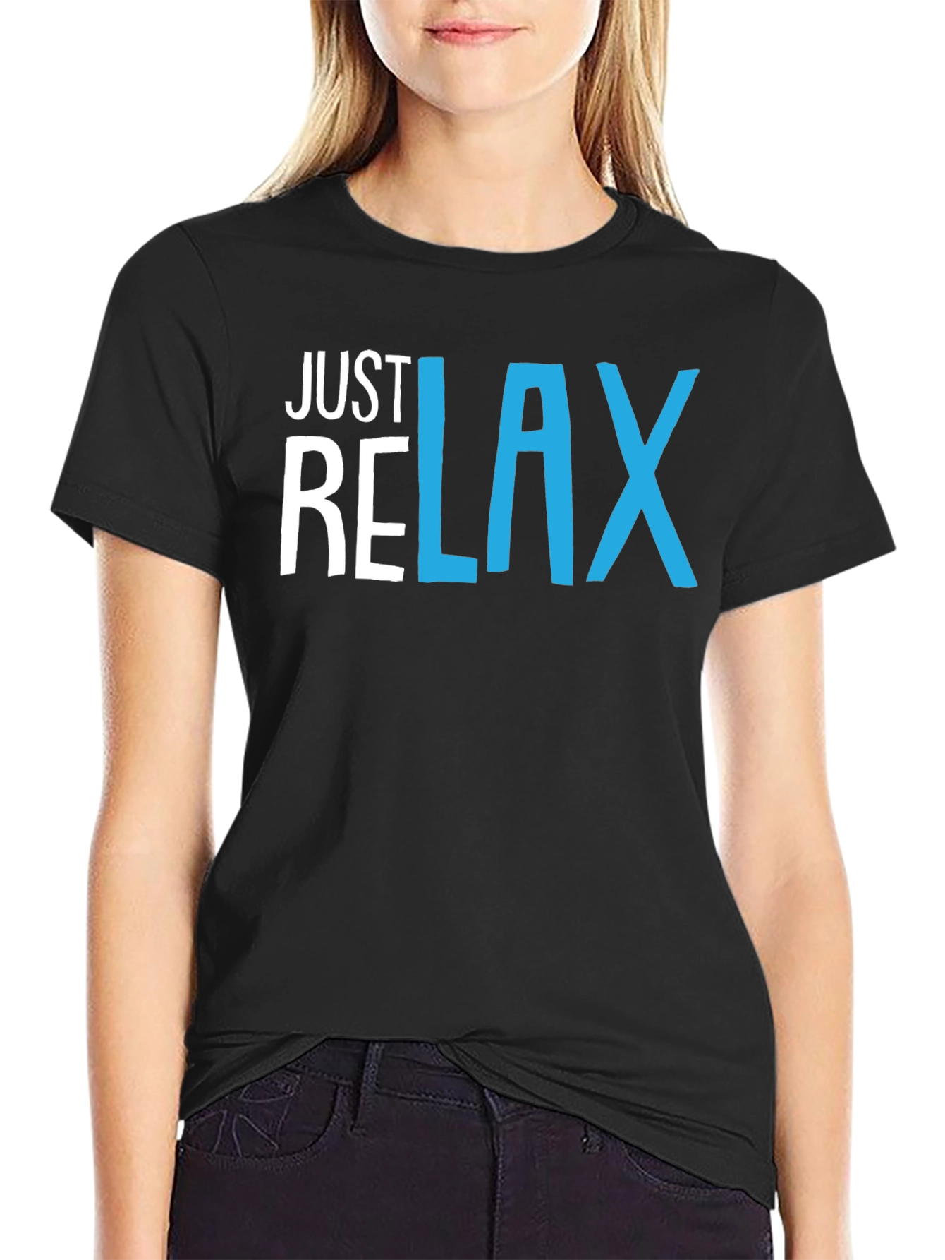 Black Just Relax Black Graphic Tee view 2