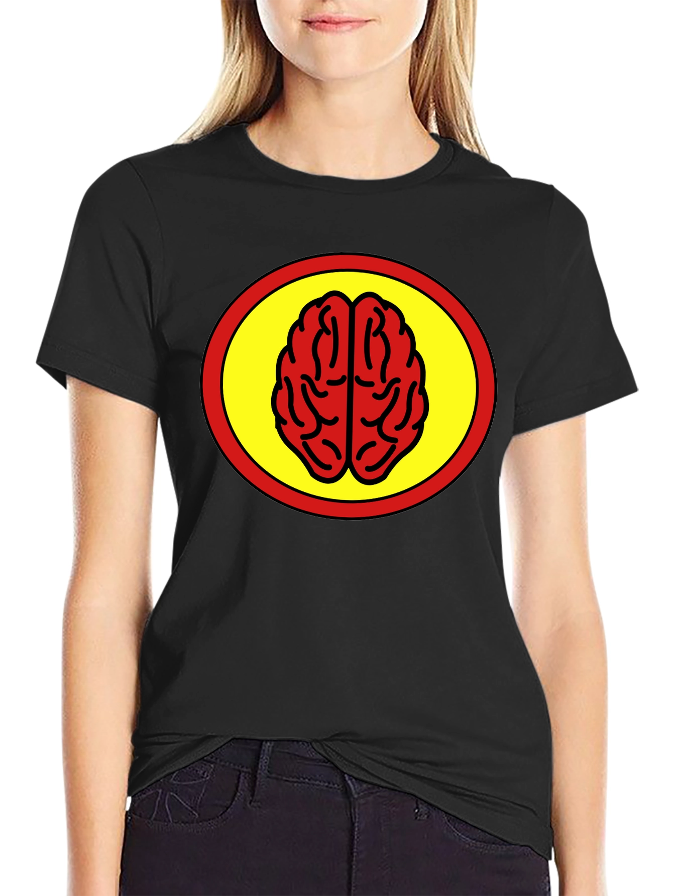 Black Brain Power T-Shirt - Bold Graphic Tee view 2