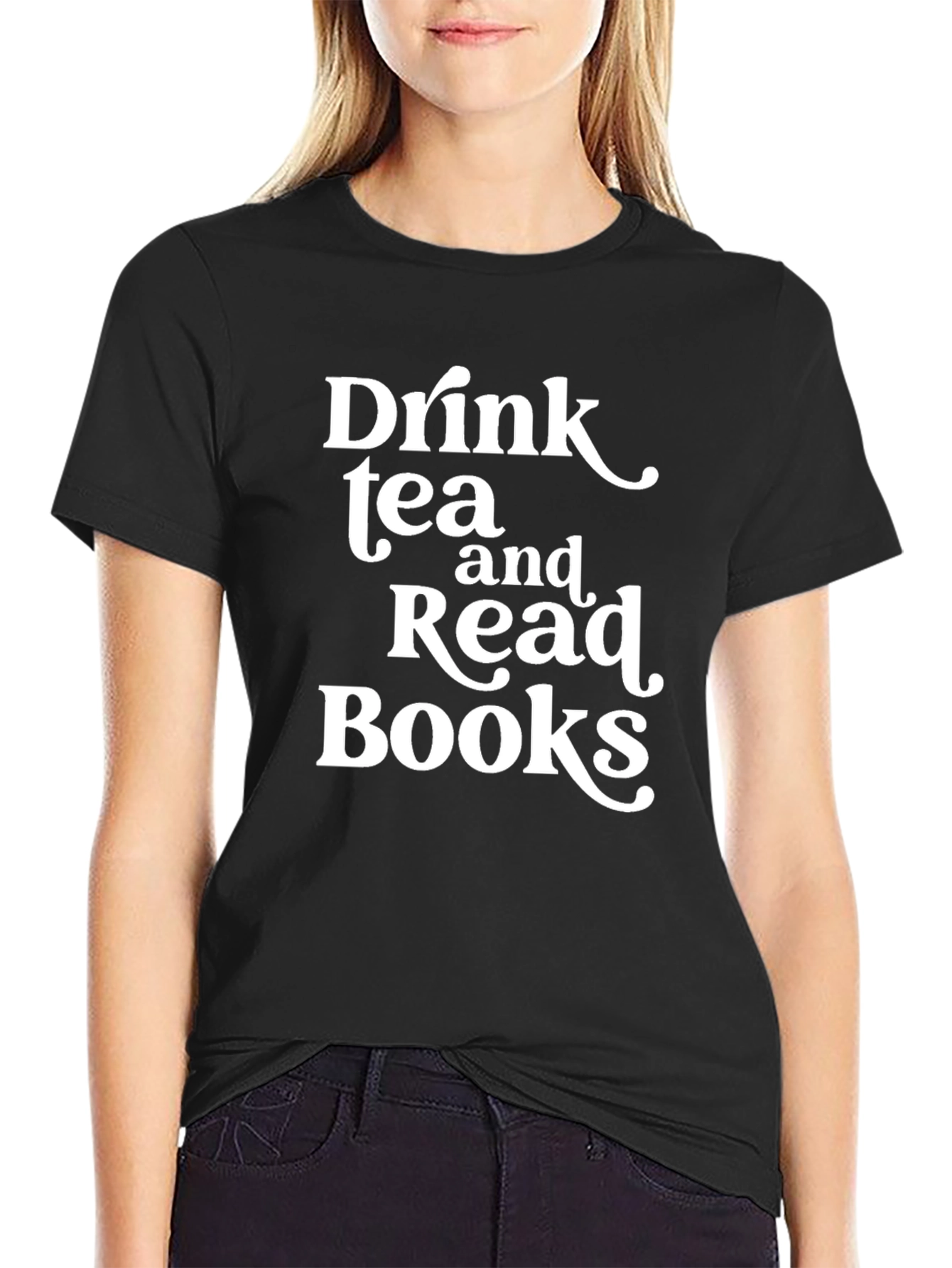 Black Drink Tea and Read Books Black T-Shirt view 2