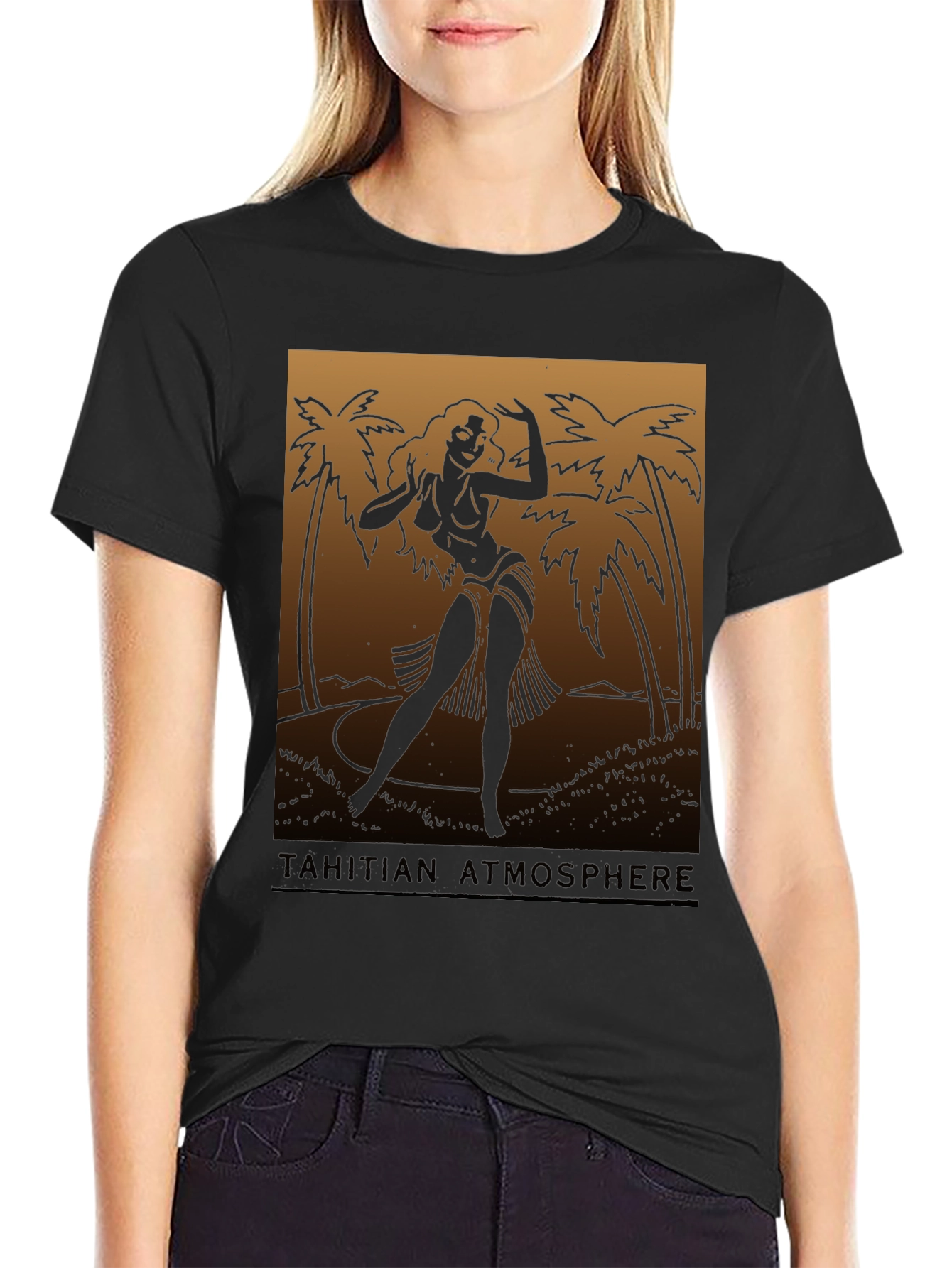 Black Tahitian Atmosphere Graphic Tee view 2