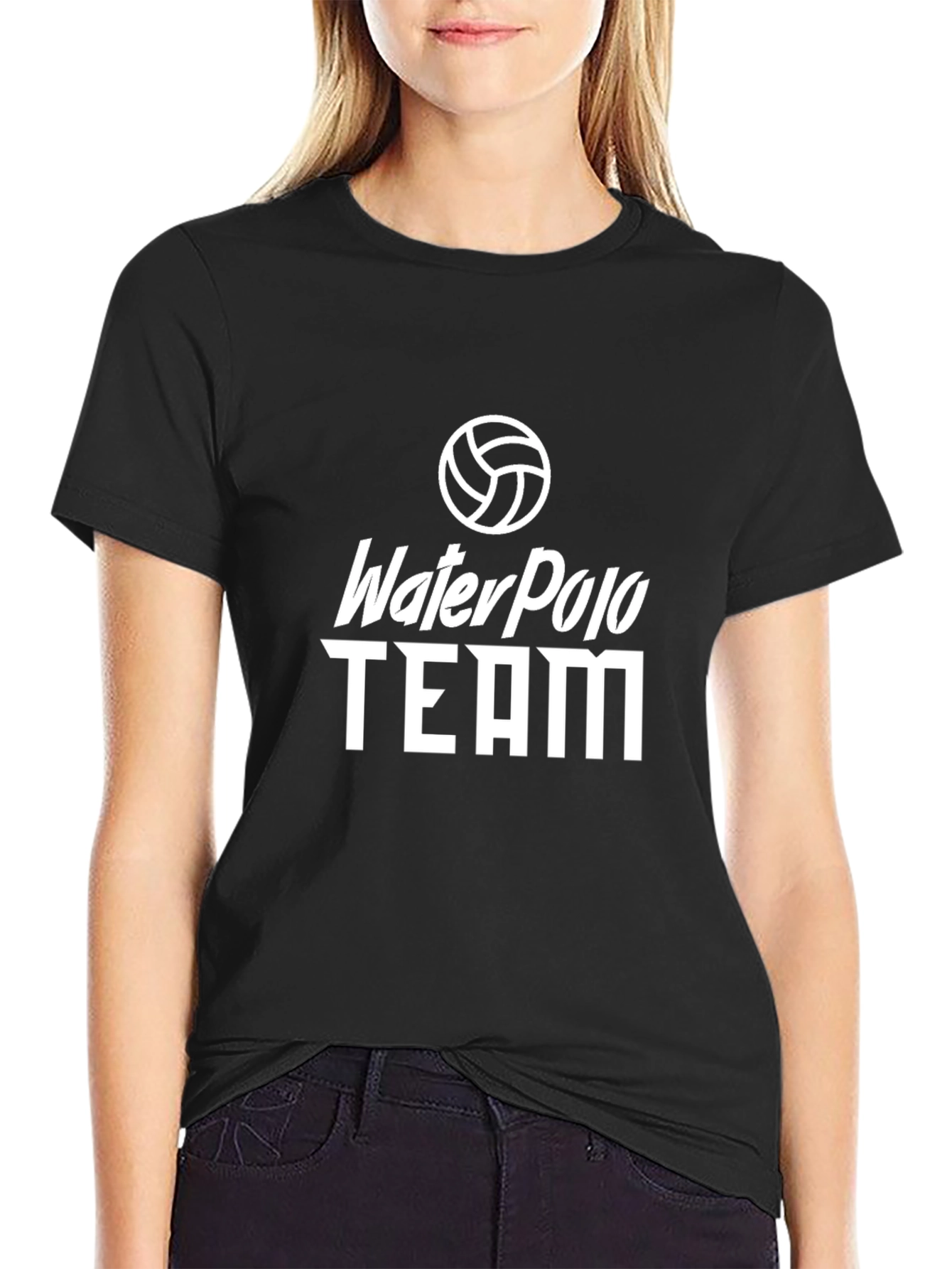 Black Water Polo Team Black T-Shirt view 2