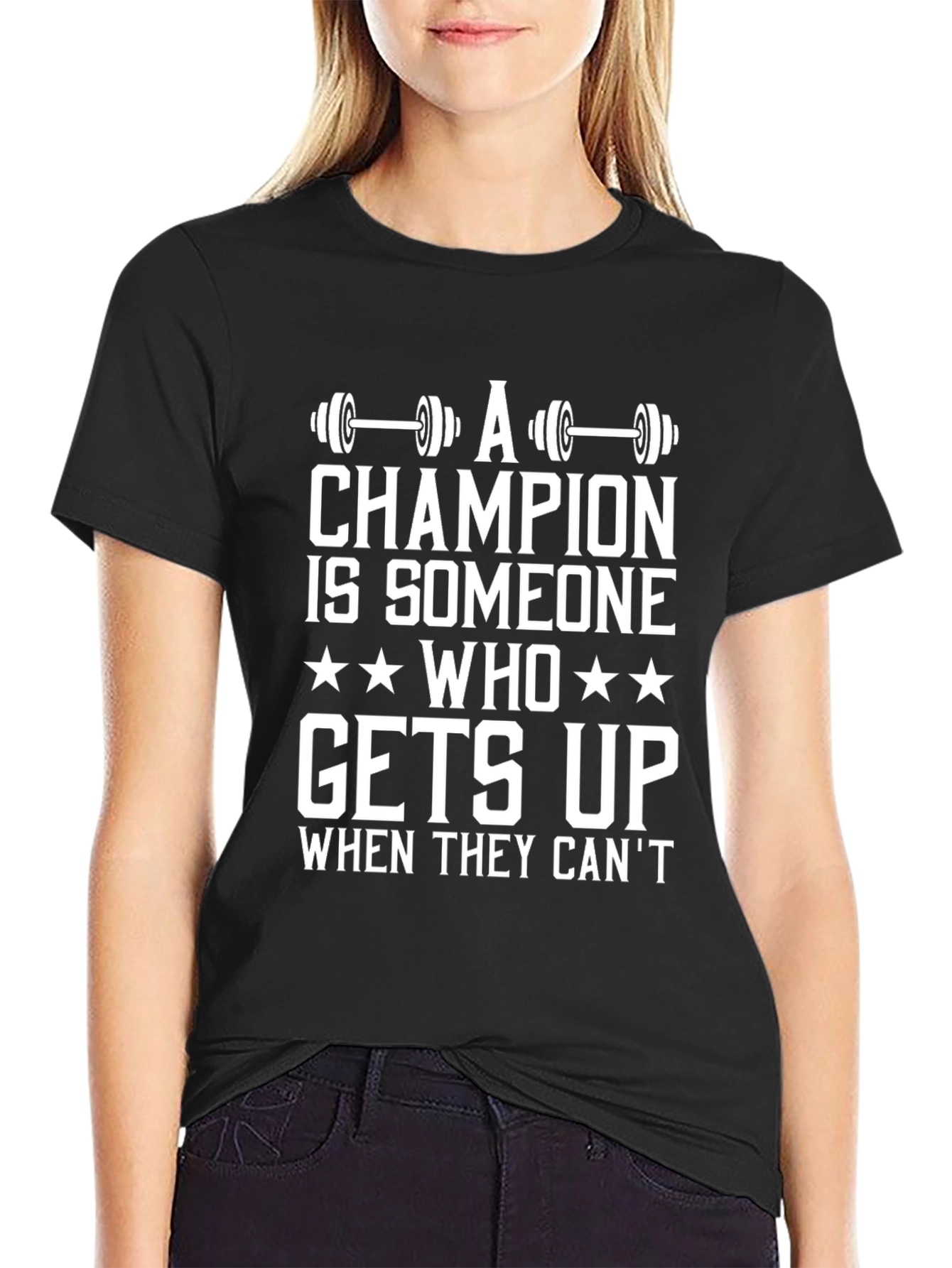 Black Champion Motivational Fitness T-Shirt view 2