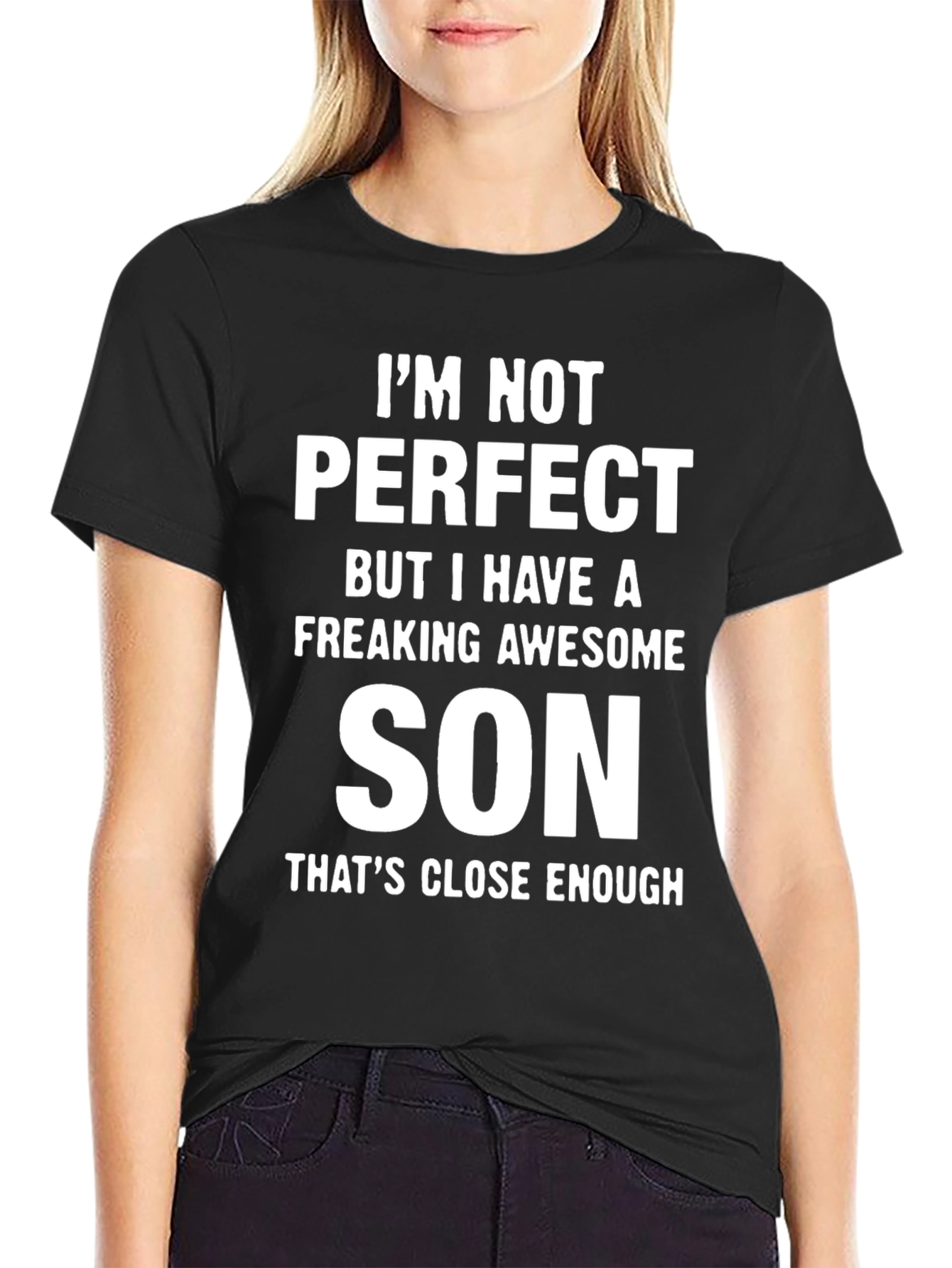 Black Awesome Son T-Shirt | Perfect Dad Gift view 2