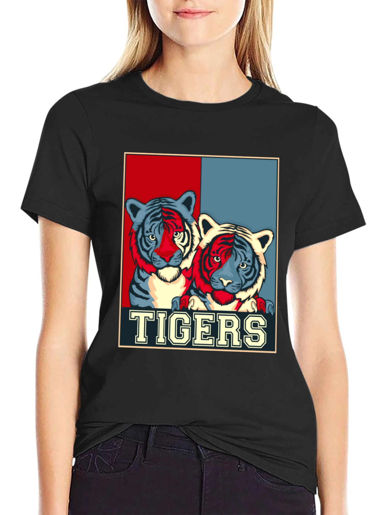 Black Tigers Graphic Print T-Shirt view 2