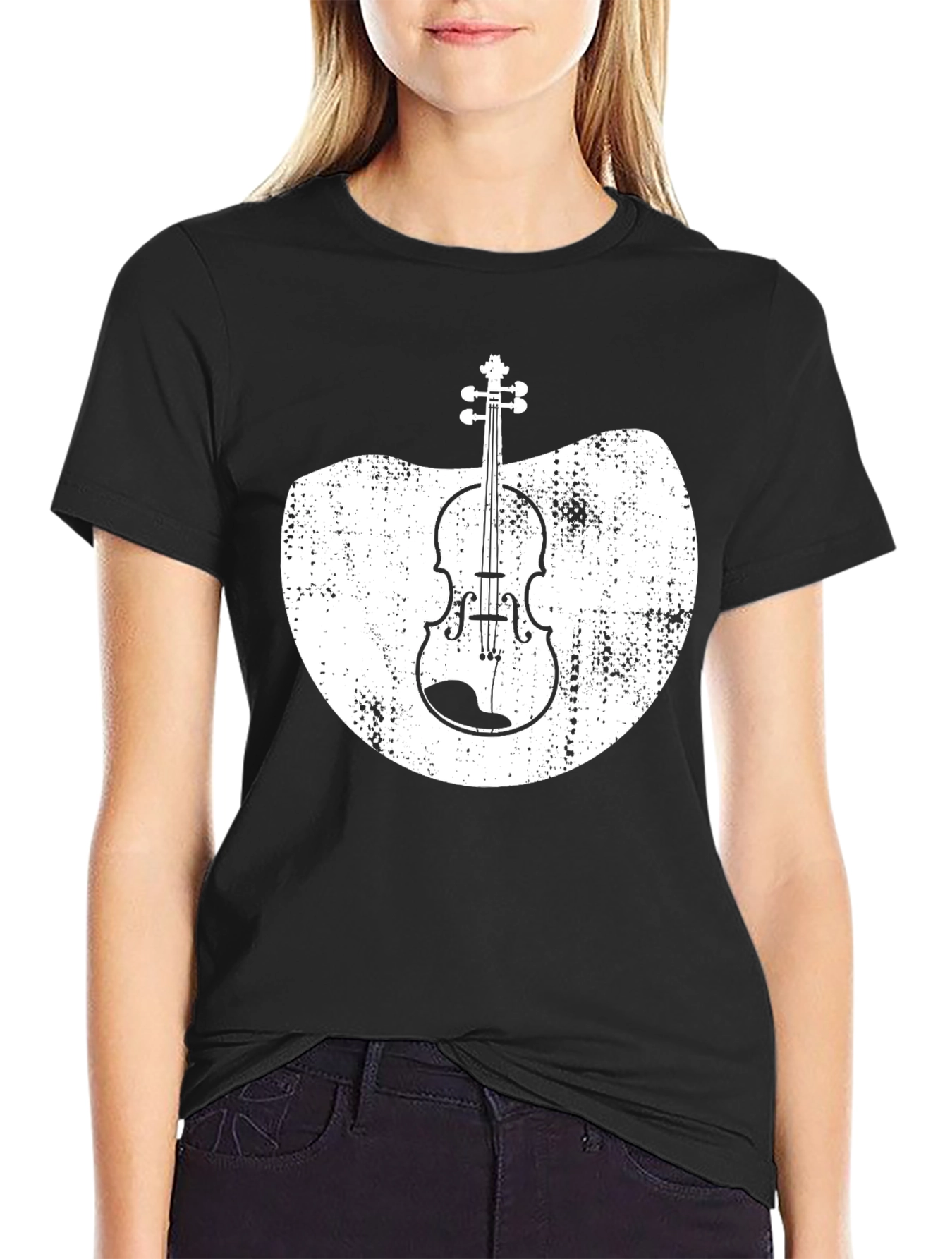 Black Violin Graphic Black T-Shirt view 2