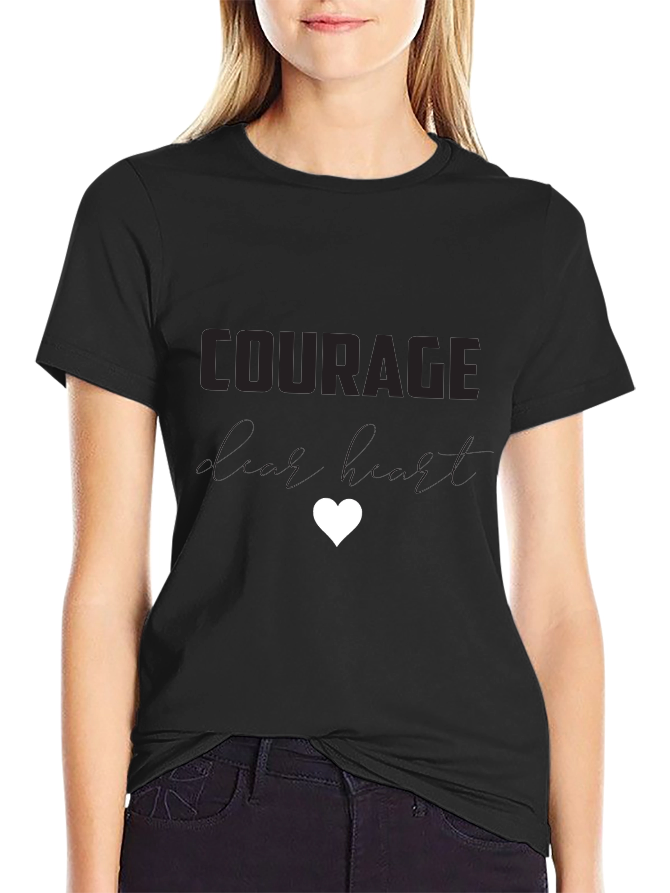 Black Courage Dear Heart T-Shirt view 2