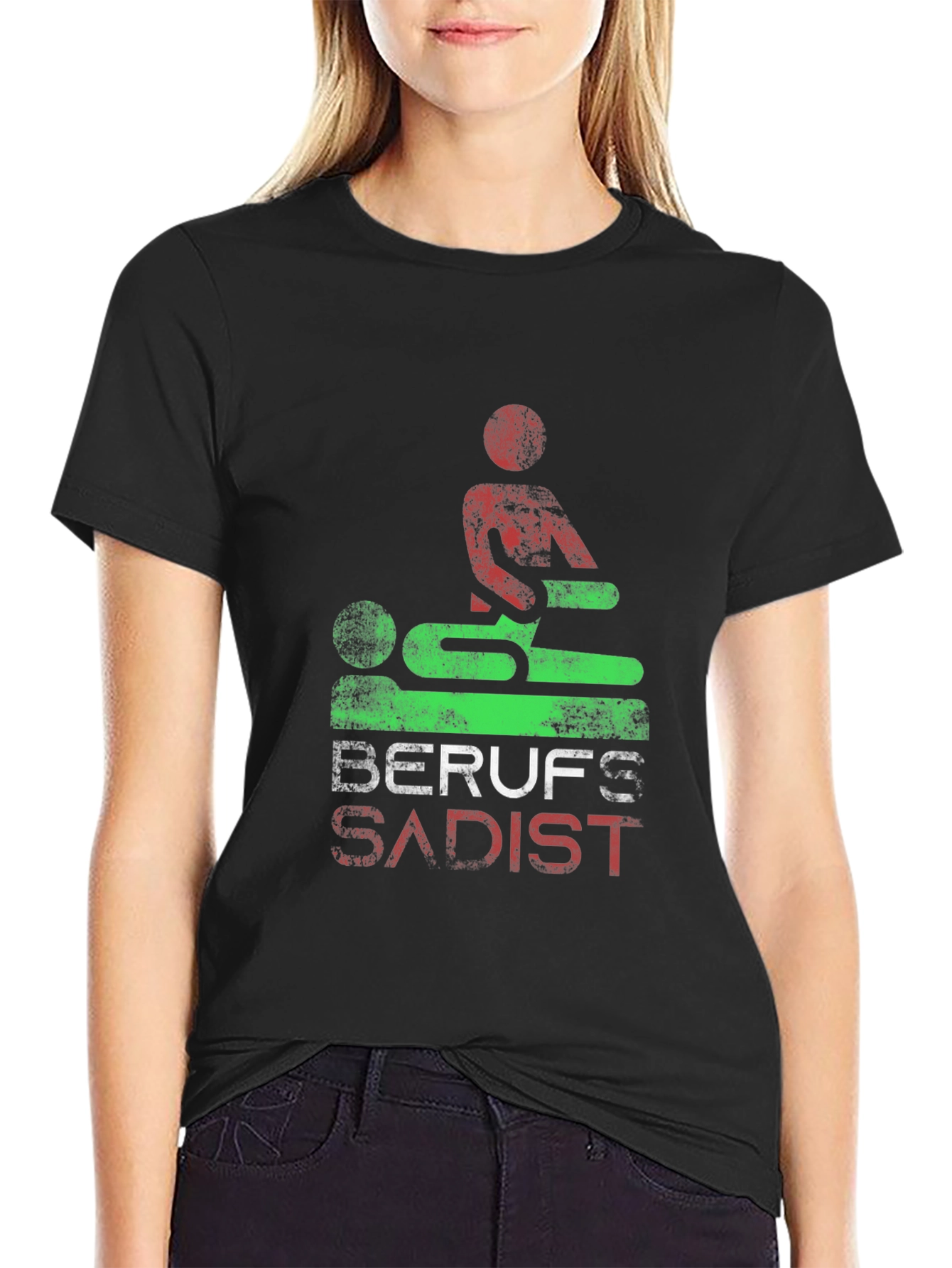 Black Berufs Sadist Graphic Tee - Black Unisex T-Shirt view 2