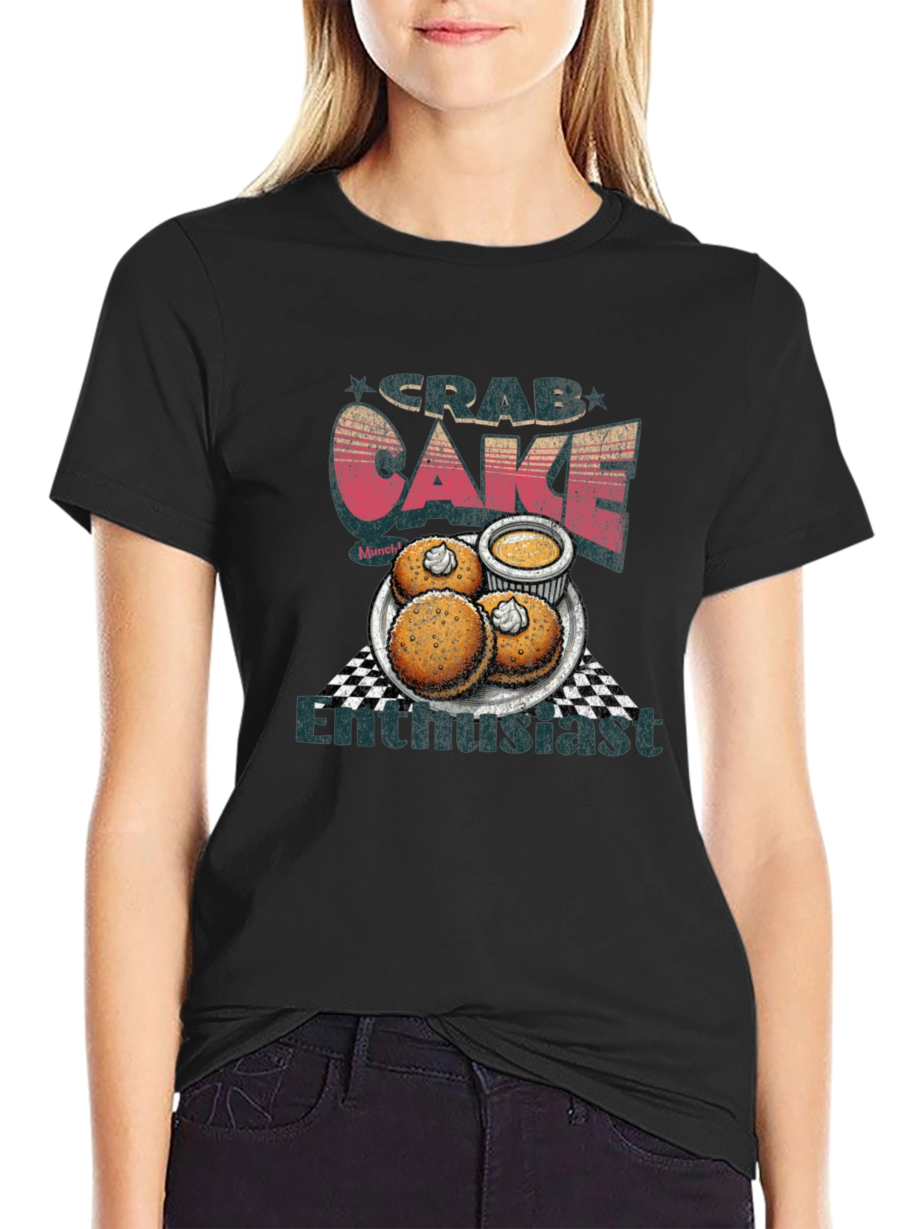 Black Crab Cake Enthusiast Graphic Tee view 2
