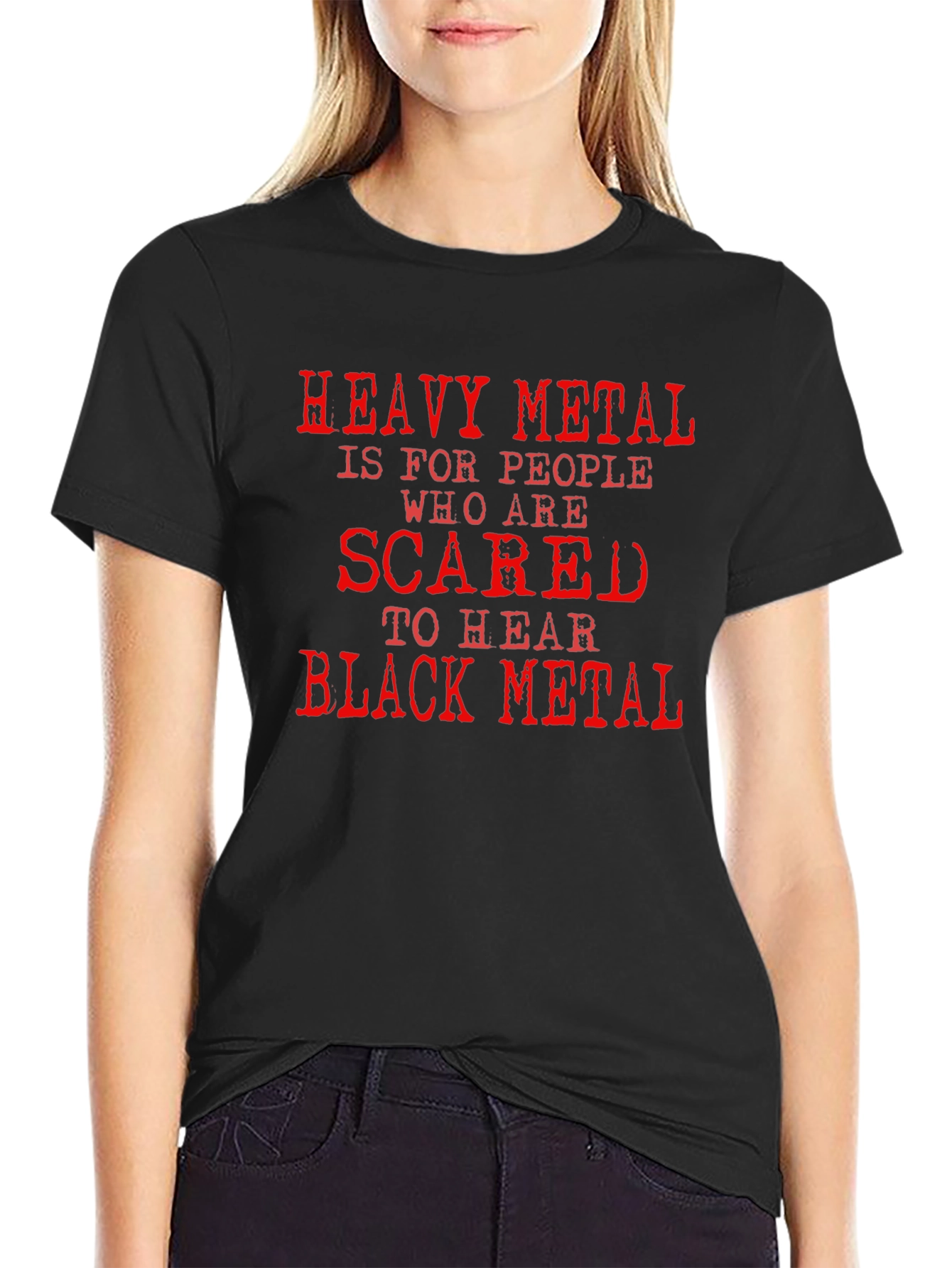 Black Heavy Metal vs Black Metal T-Shirt view 2