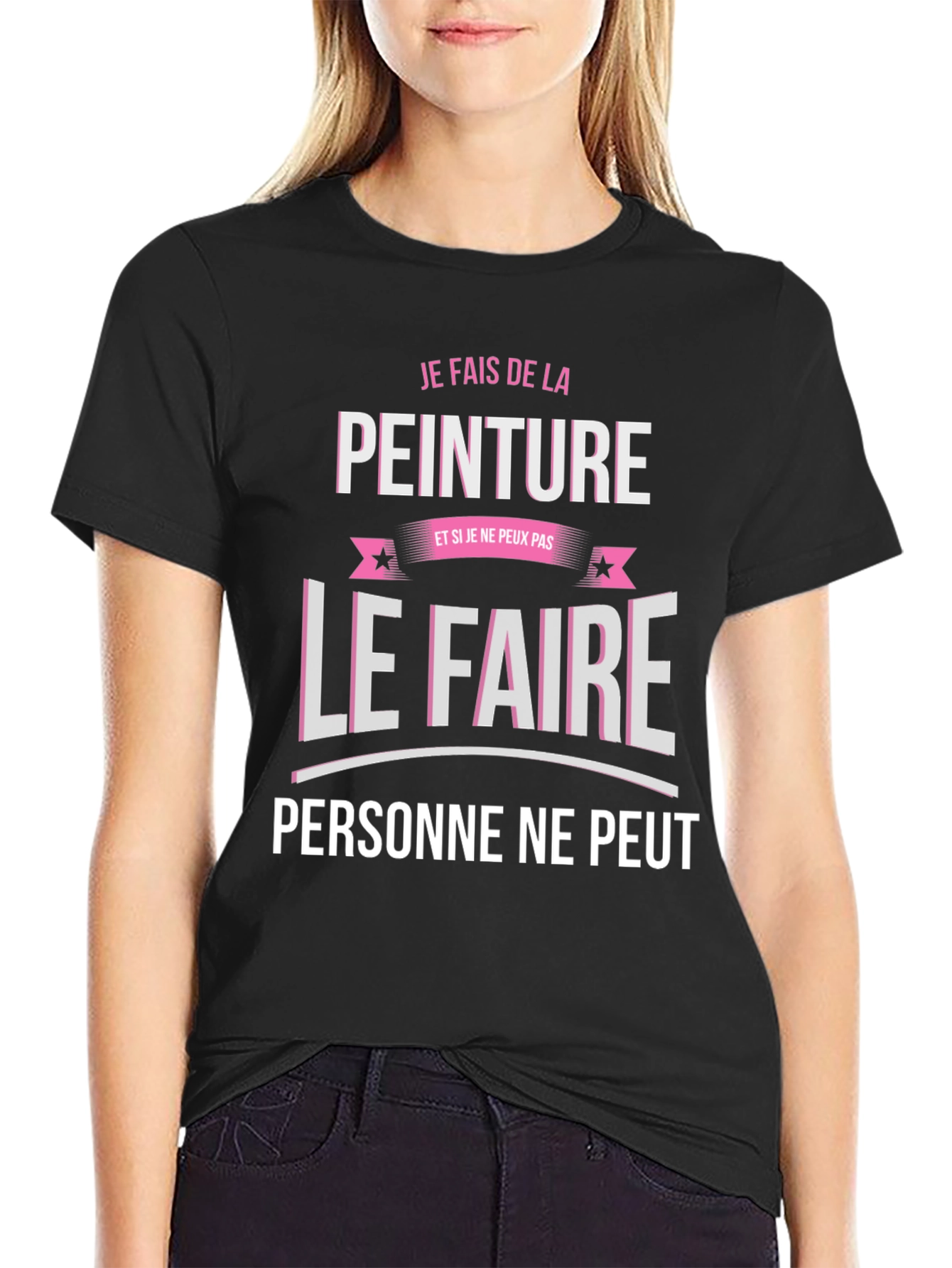 Black Painter T-Shirt - Je Fais De La Peinture - Funny Art Tee view 2