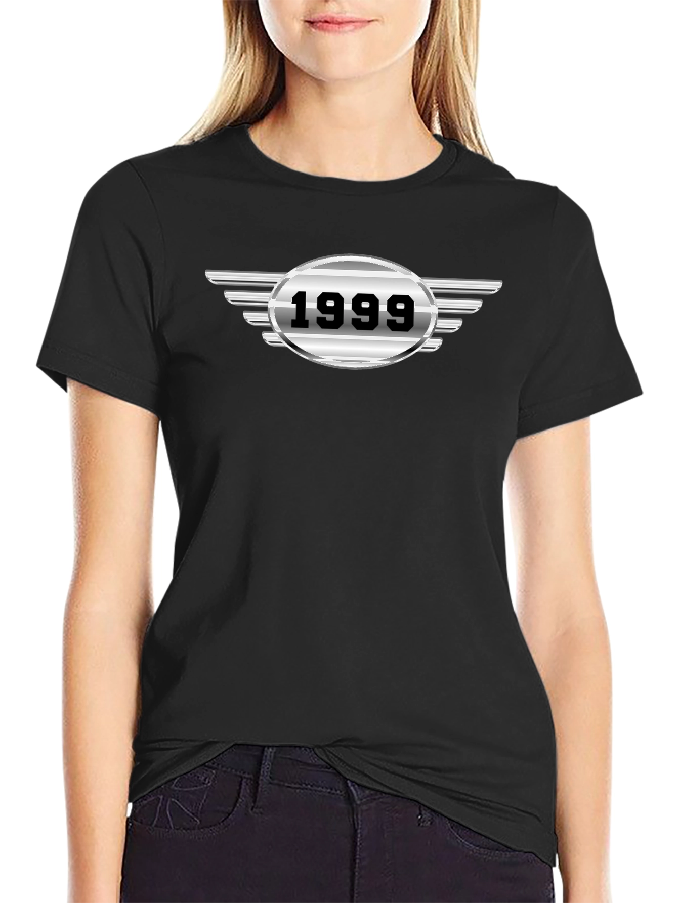 Black 1999 Graphic Tee - Black Short Sleeve Crew Neck view 2