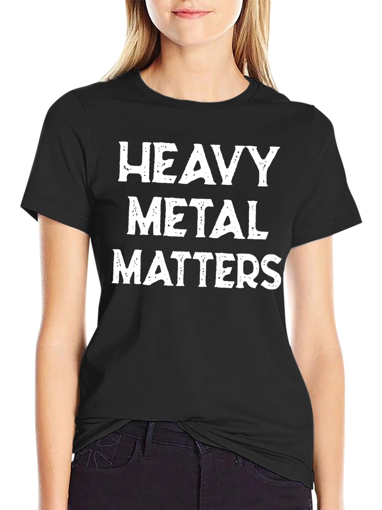 Black Heavy Metal Matters T-Shirt - Black Tee for Music Lovers view 2