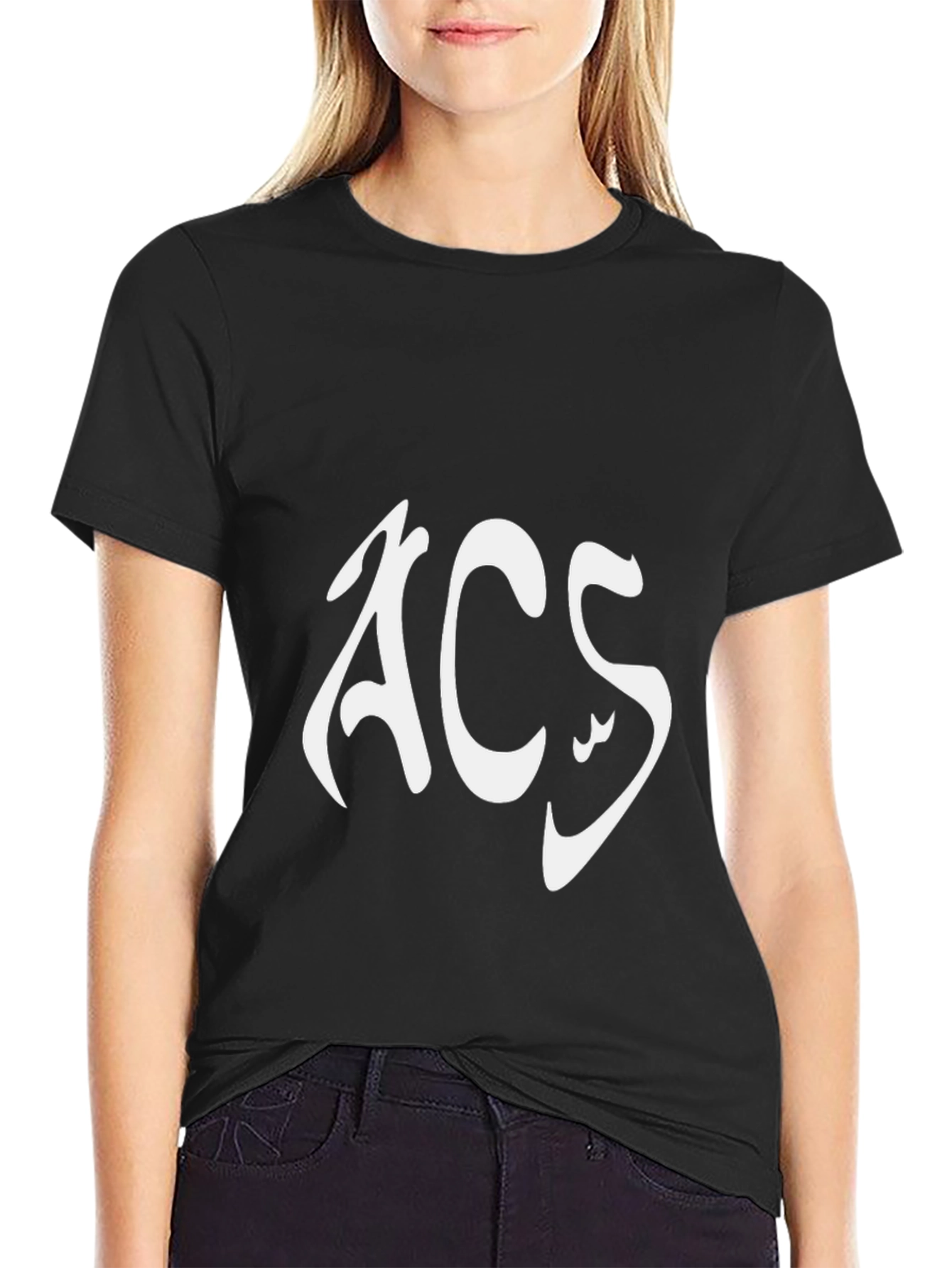 Black ACS Graphic Tee - Stylish Black Cotton Blend T-Shirt view 2
