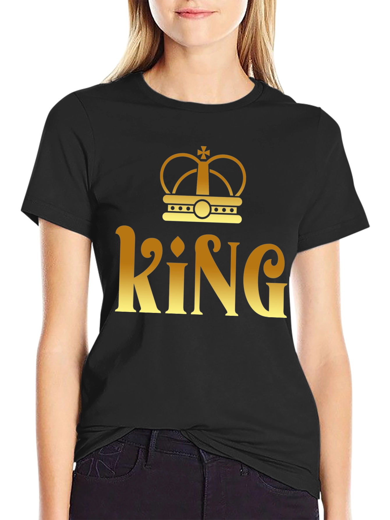 Black King Crown Graphic T-Shirt - Mens Fashion view 2