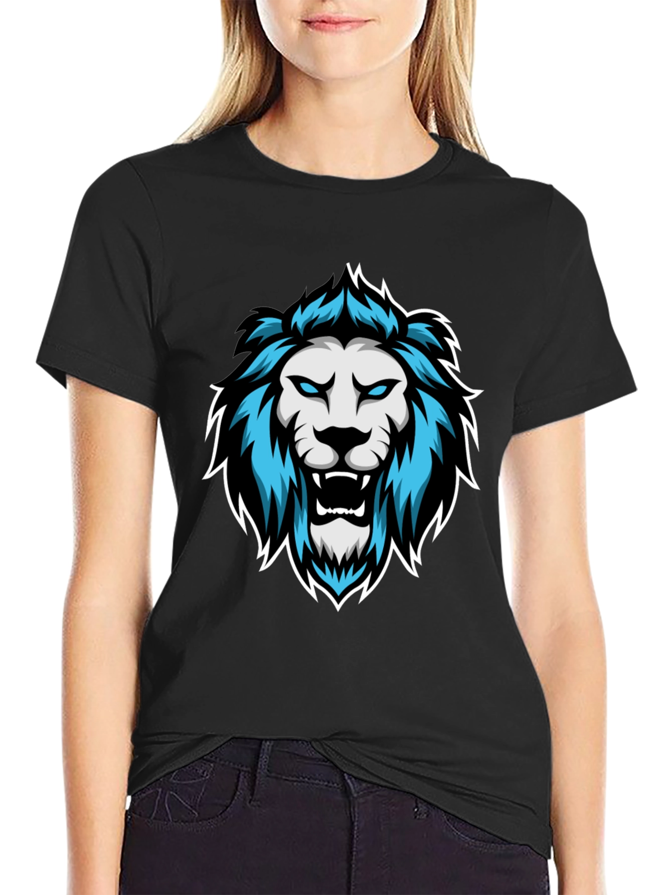 Black Lion Graphic Tee - Men's Black T-Shirt view 2