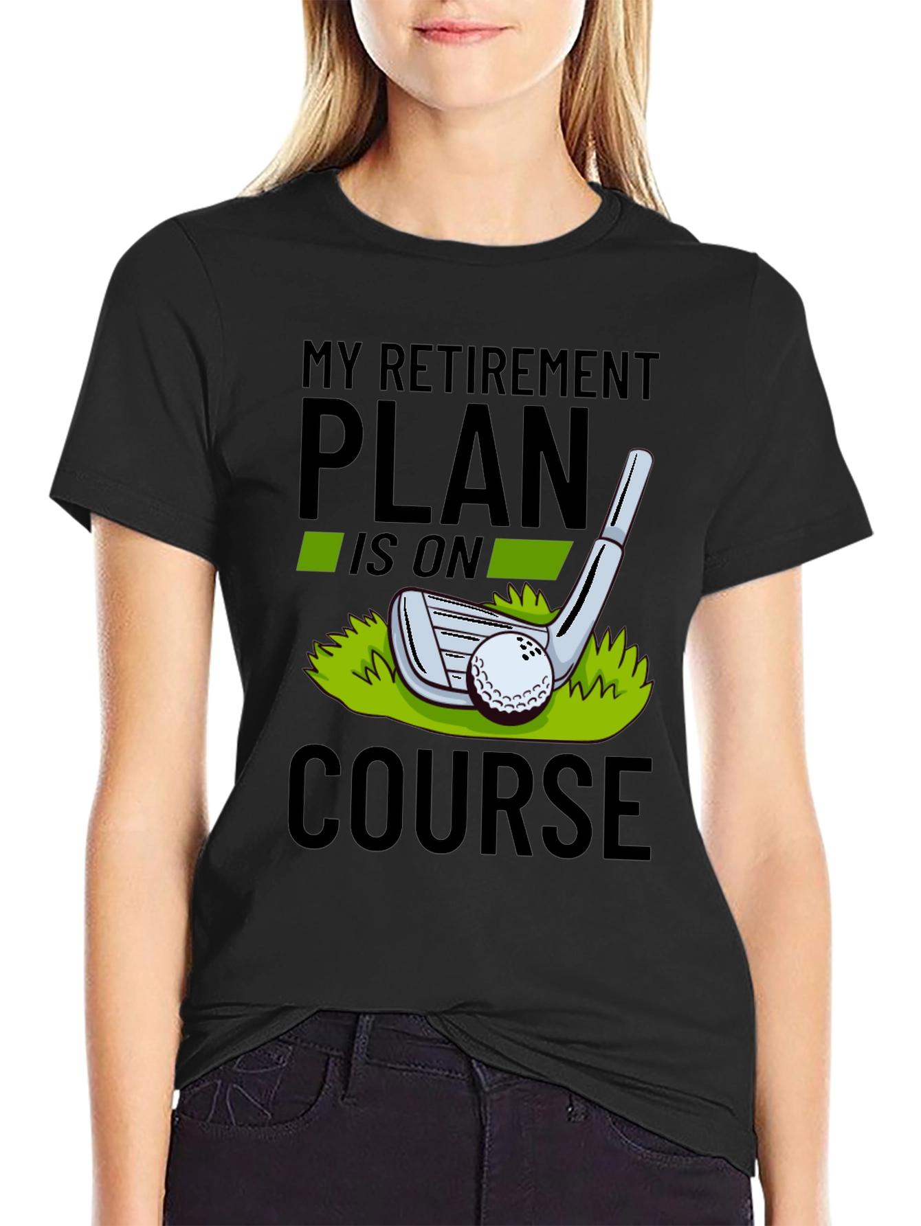 Black Golf Retirement Plan T-Shirt view 2