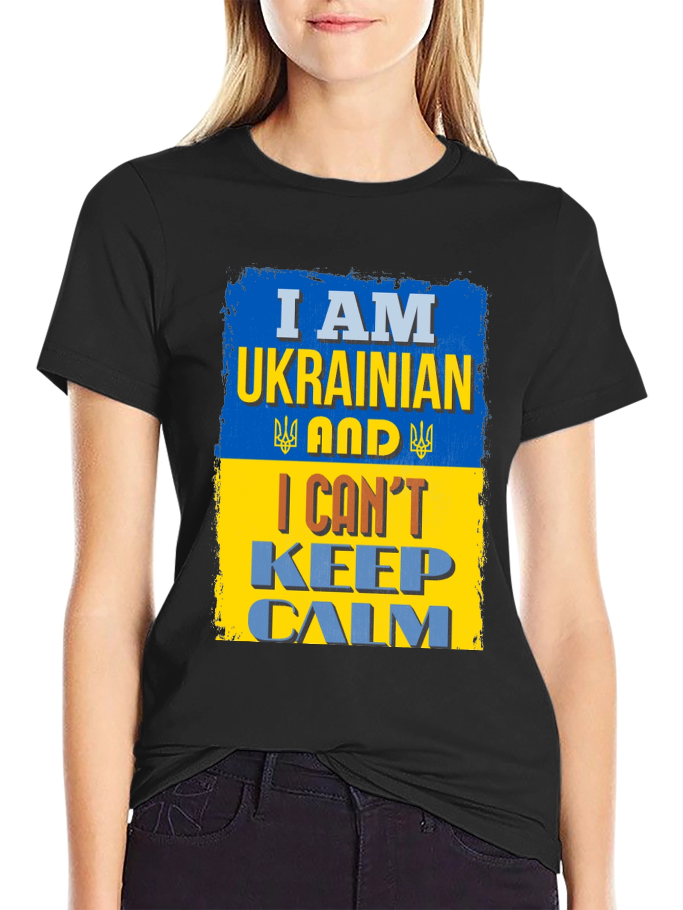 Black I Am Ukrainian And I Can't Keep Calm T-Shirt view 2