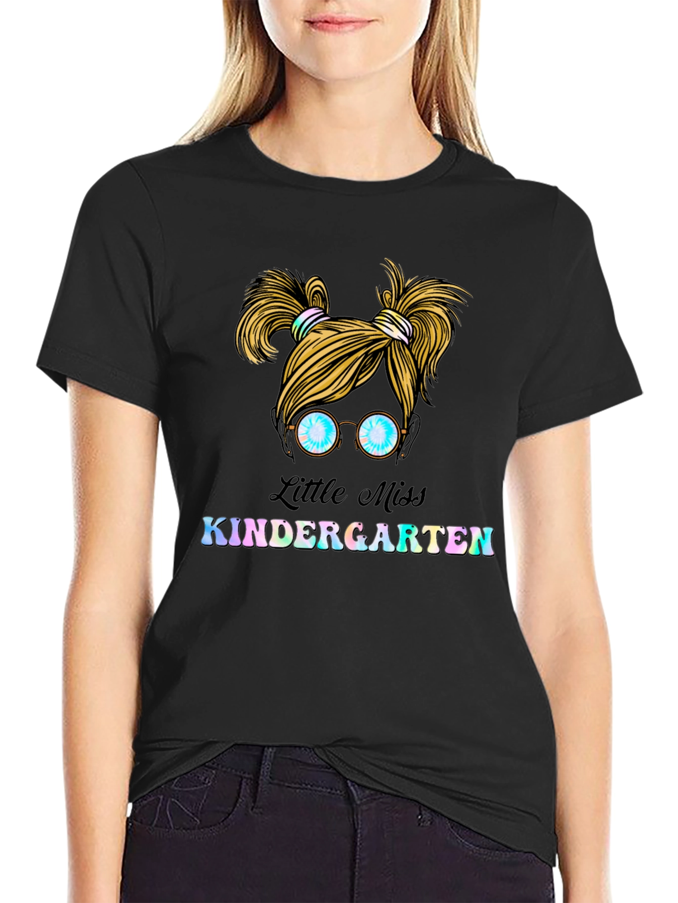 Black Little Miss Kindergarten T-Shirt view 2