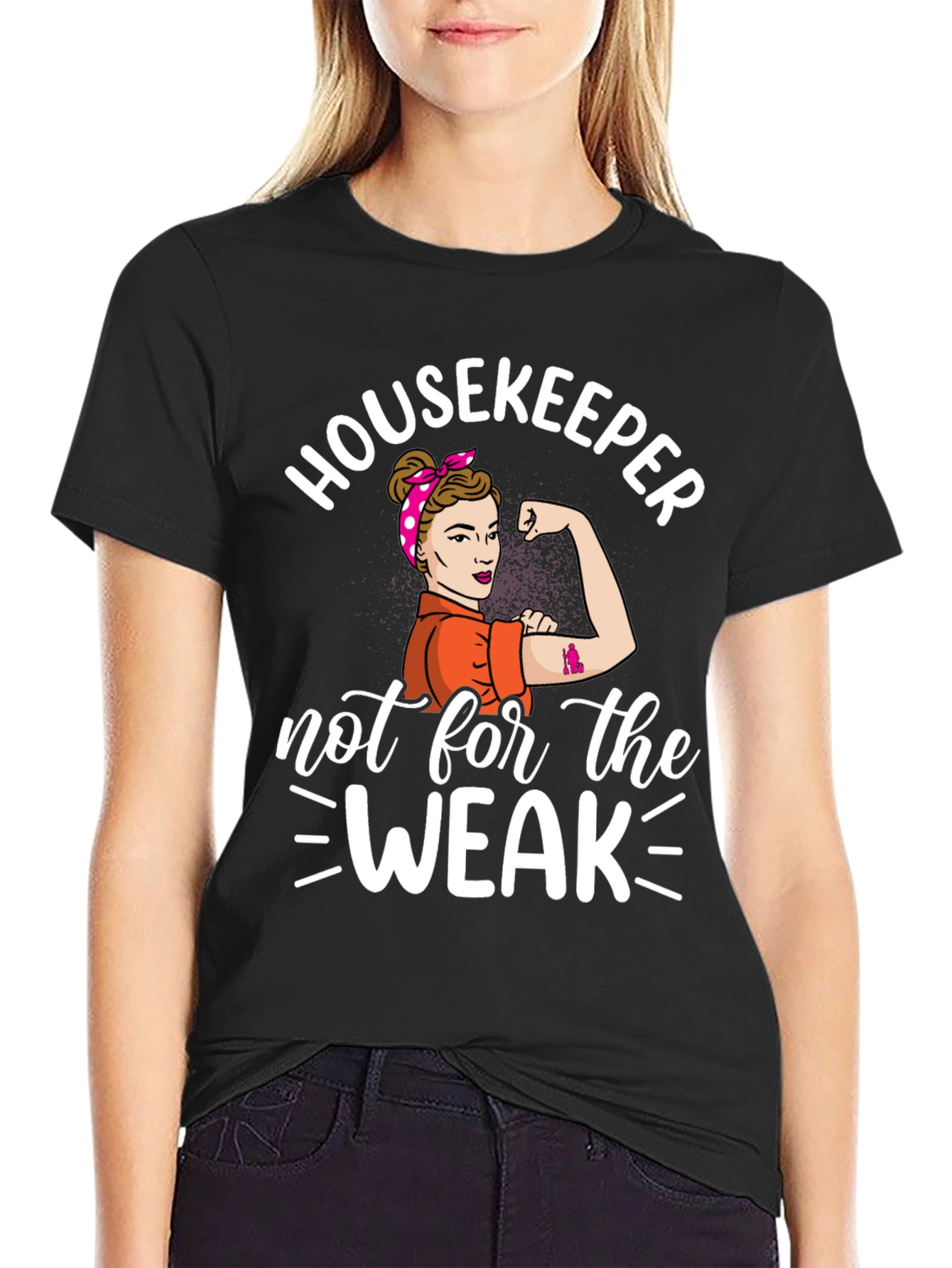 Black Housekeeper Not For The Weak T-Shirt view 2