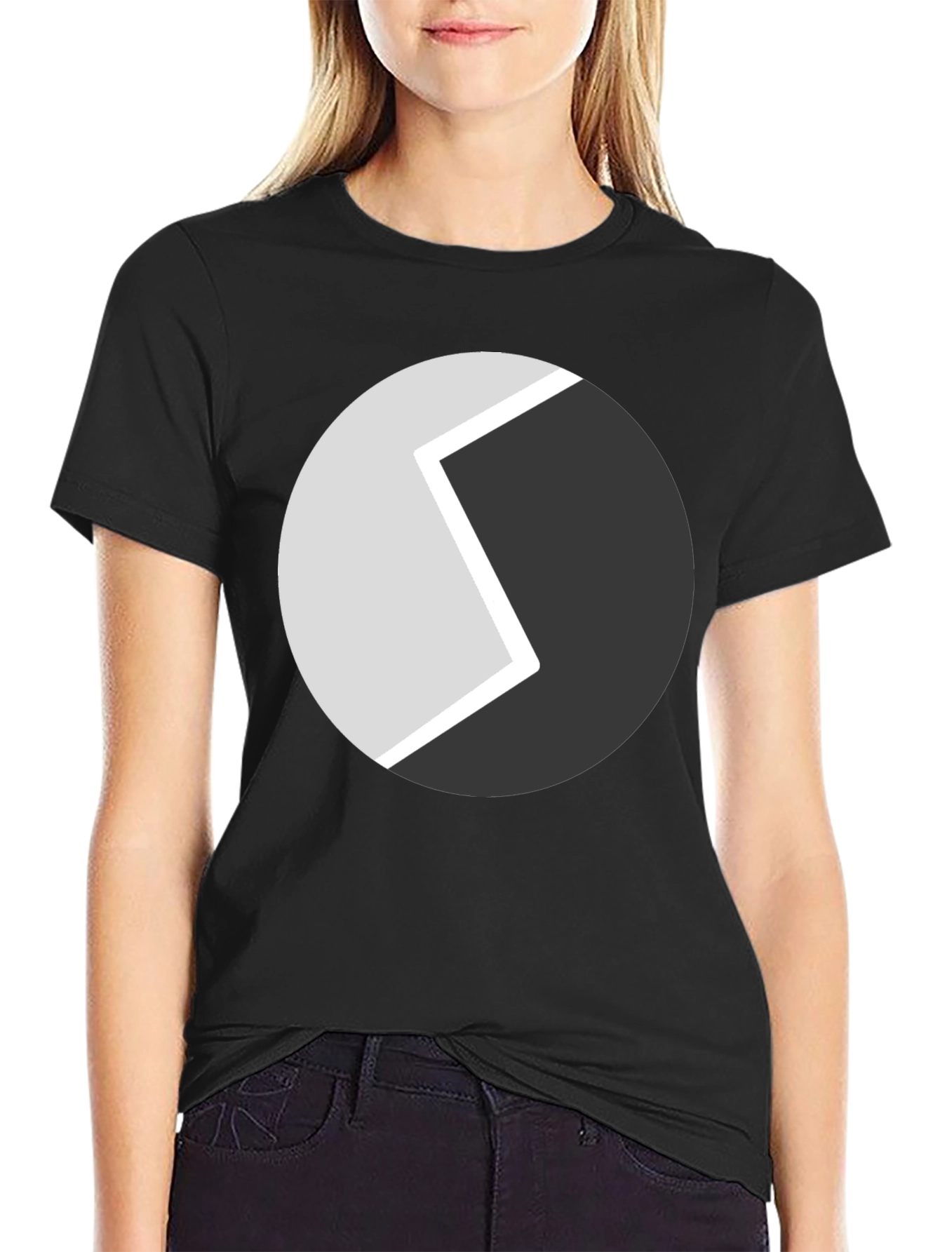 Abstract Circle Graphic Tee - Modern Black T-Shirt - 2