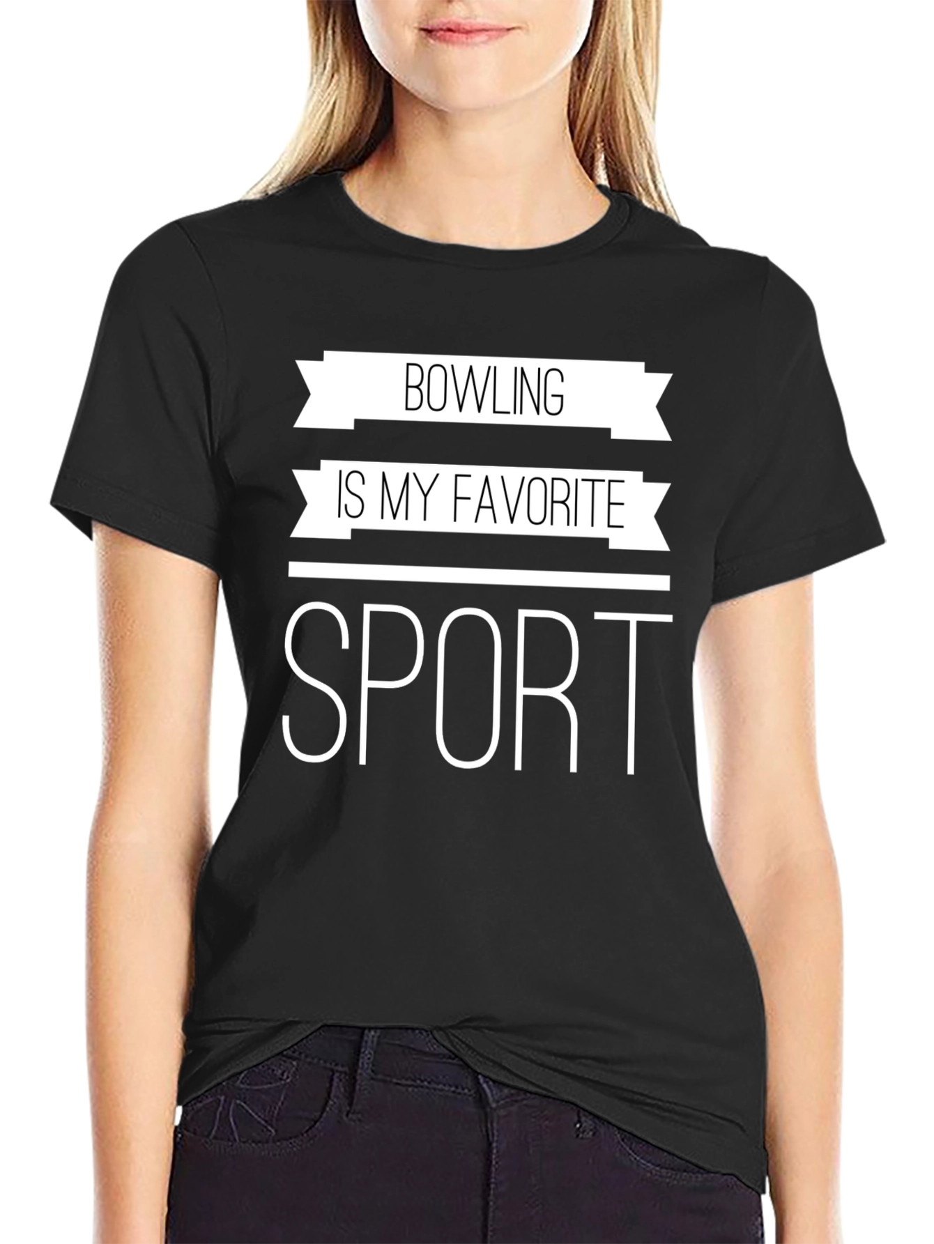 Black Bowling Is My Favorite Sport Graphic Tee view 2