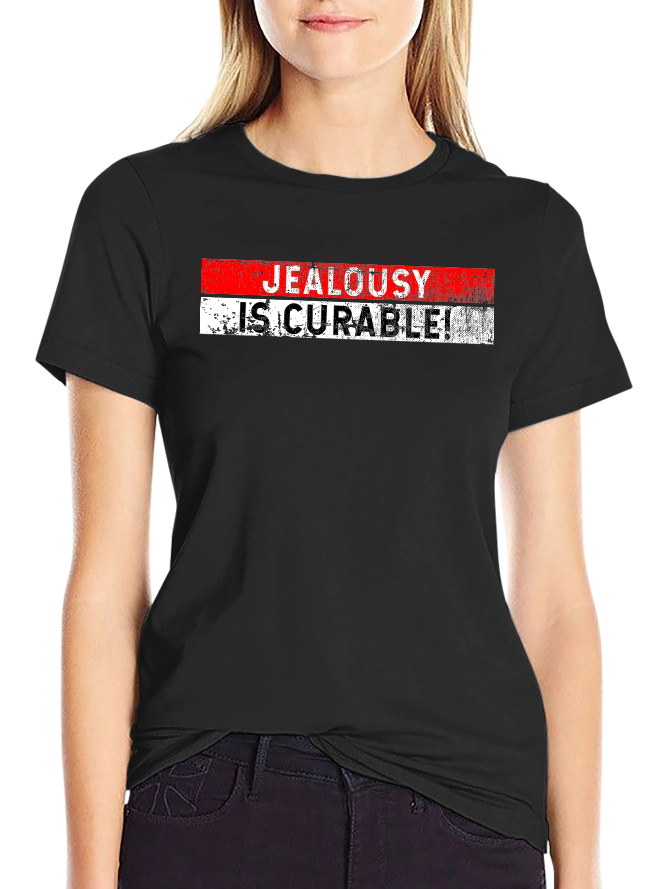 Black Jealousy Is Curable T-Shirt - Black view 2