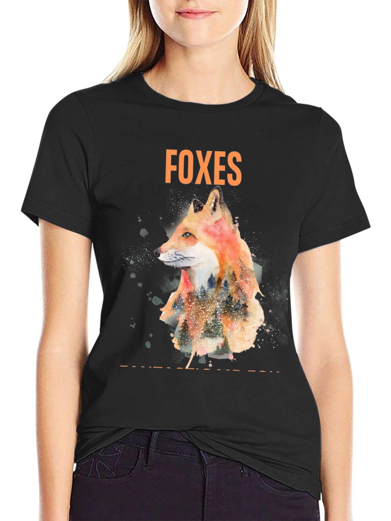 Black Foxes Graphic Tee - Nature Inspired Design view 2