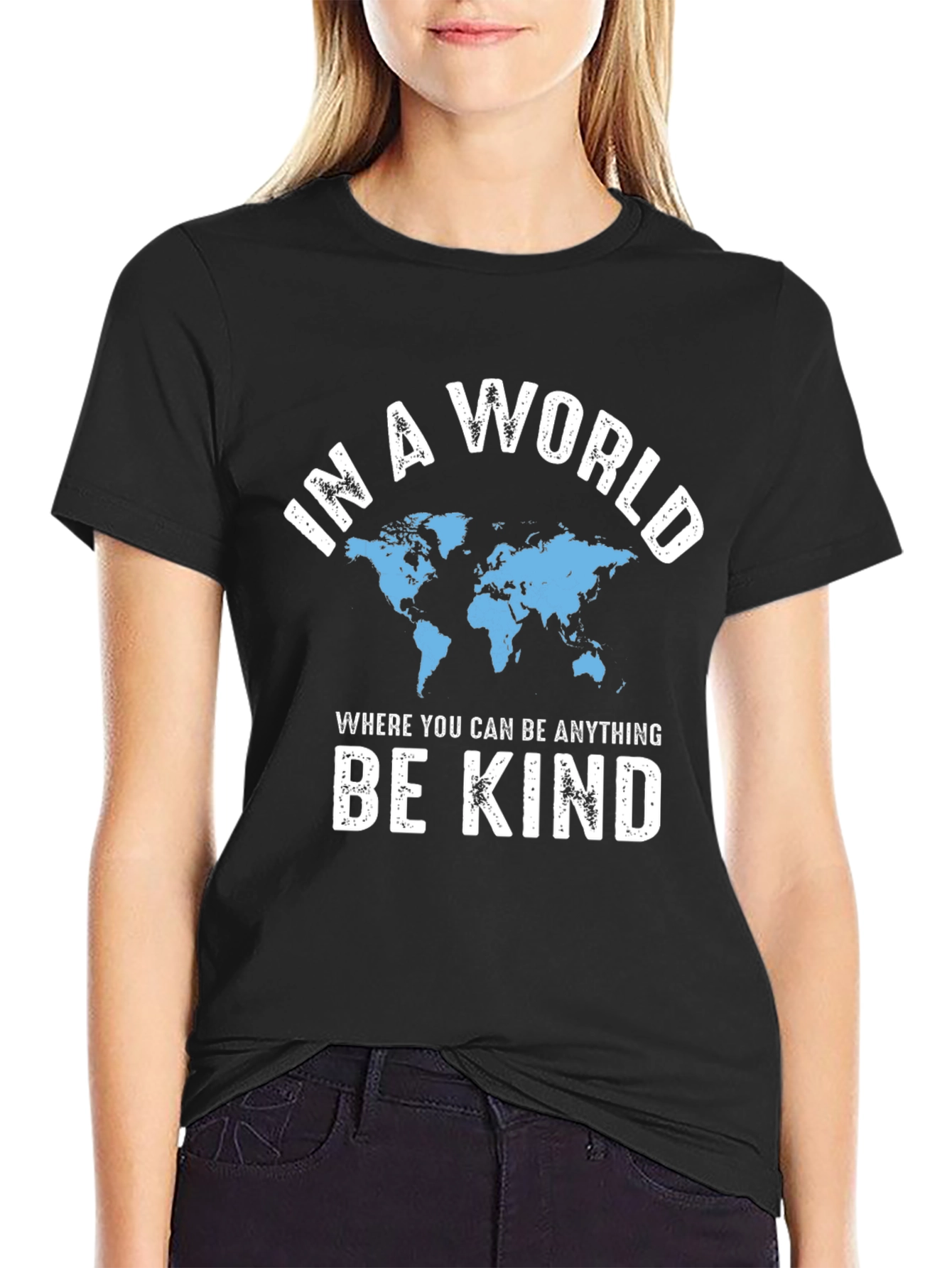 Black Kindness World Graphic T-Shirt - Be Kind view 2