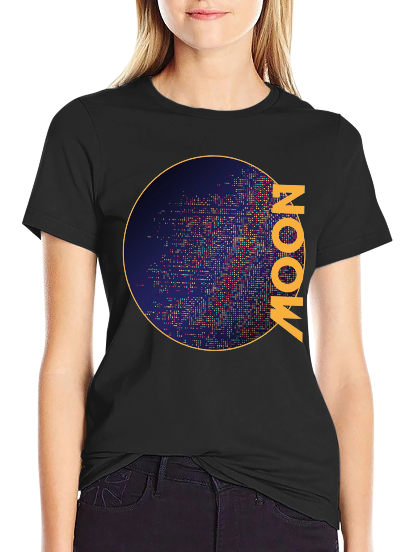 Black Moon Graphic Black T-Shirt view 2