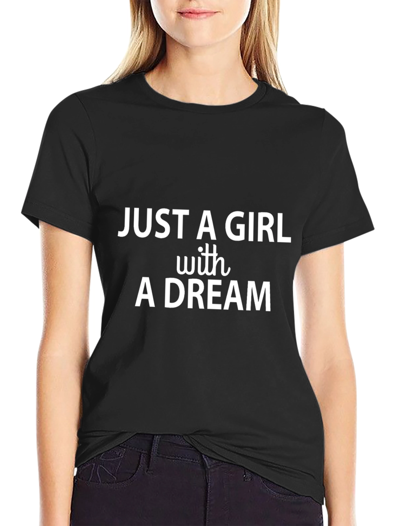 Black Just A Girl With A Dream Black T-Shirt view 2