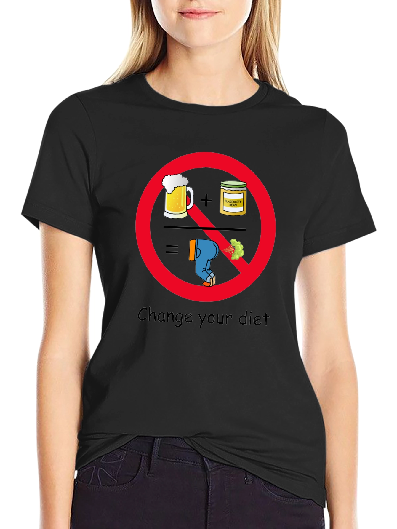 Black Funny Diet Humor Graphic T-Shirt view 2