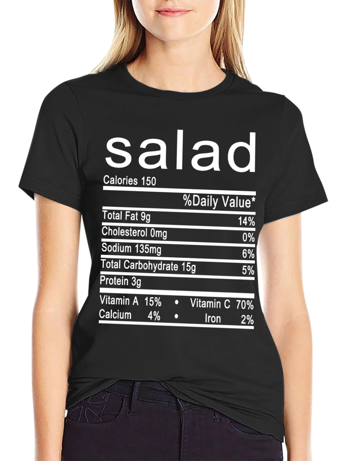 Salad Nutrition Facts T-Shirt - Funny Food Tee - 2