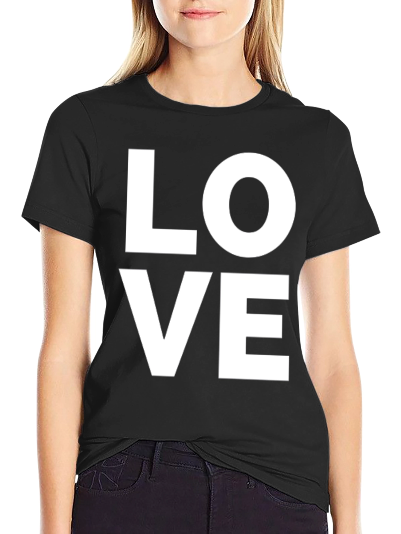Black Love Graphic Tee - Trendy Casual Shirt view 2