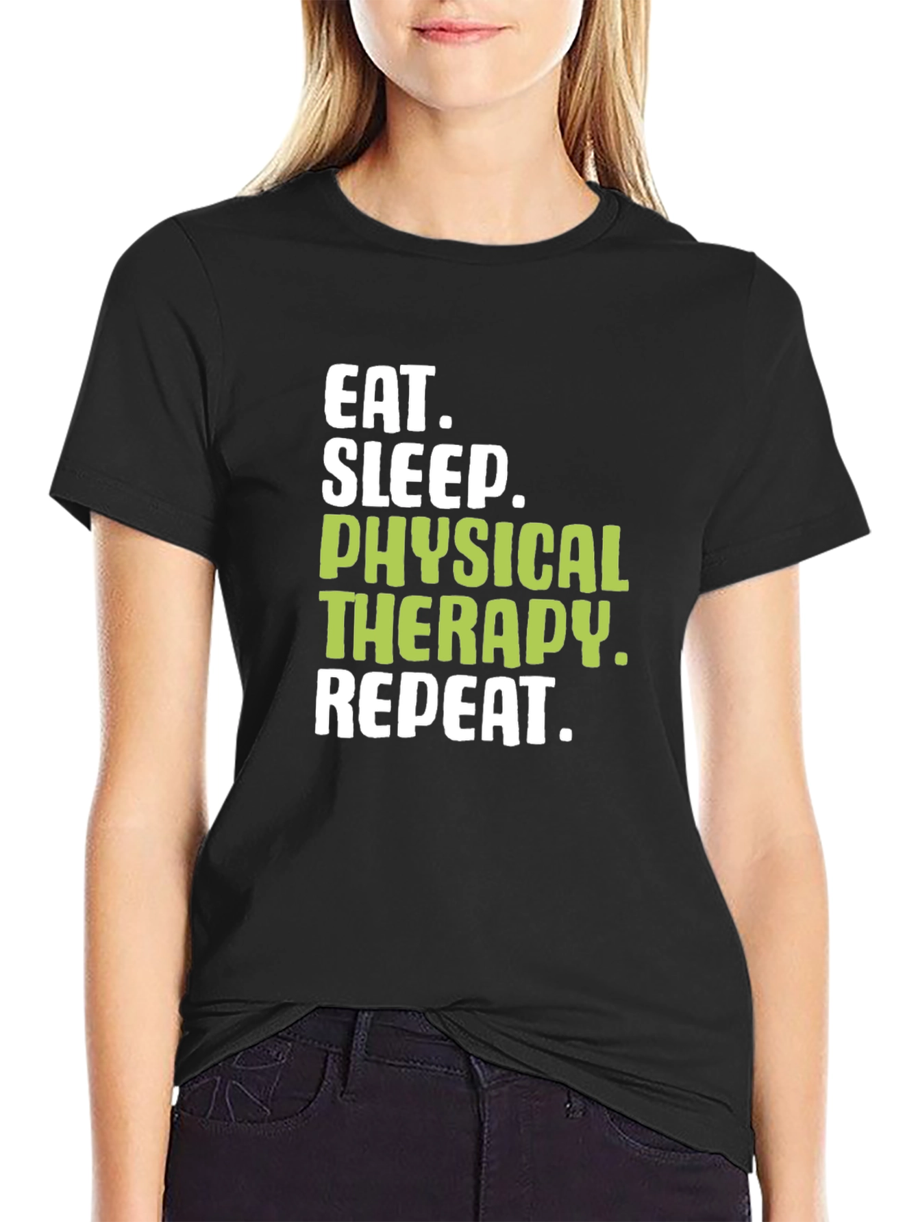 Black Eat Sleep Physical Therapy Repeat T-Shirt view 2