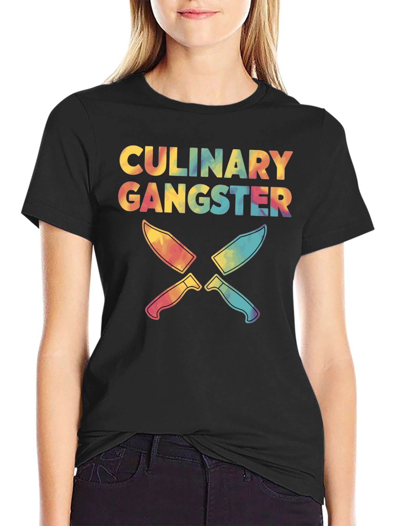 Black Culinary Gangster Tie Dye T-Shirt view 2