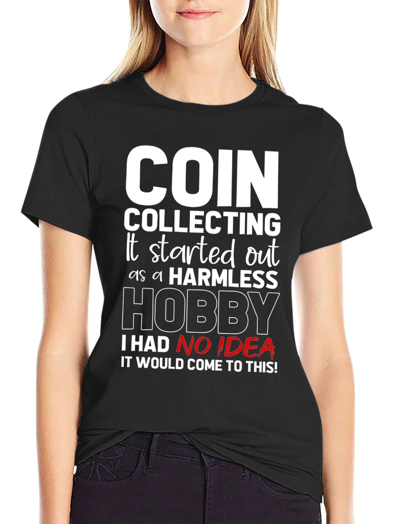 Black Coin Collecting Hobby Tee - Humorous Collectors Shirt view 2