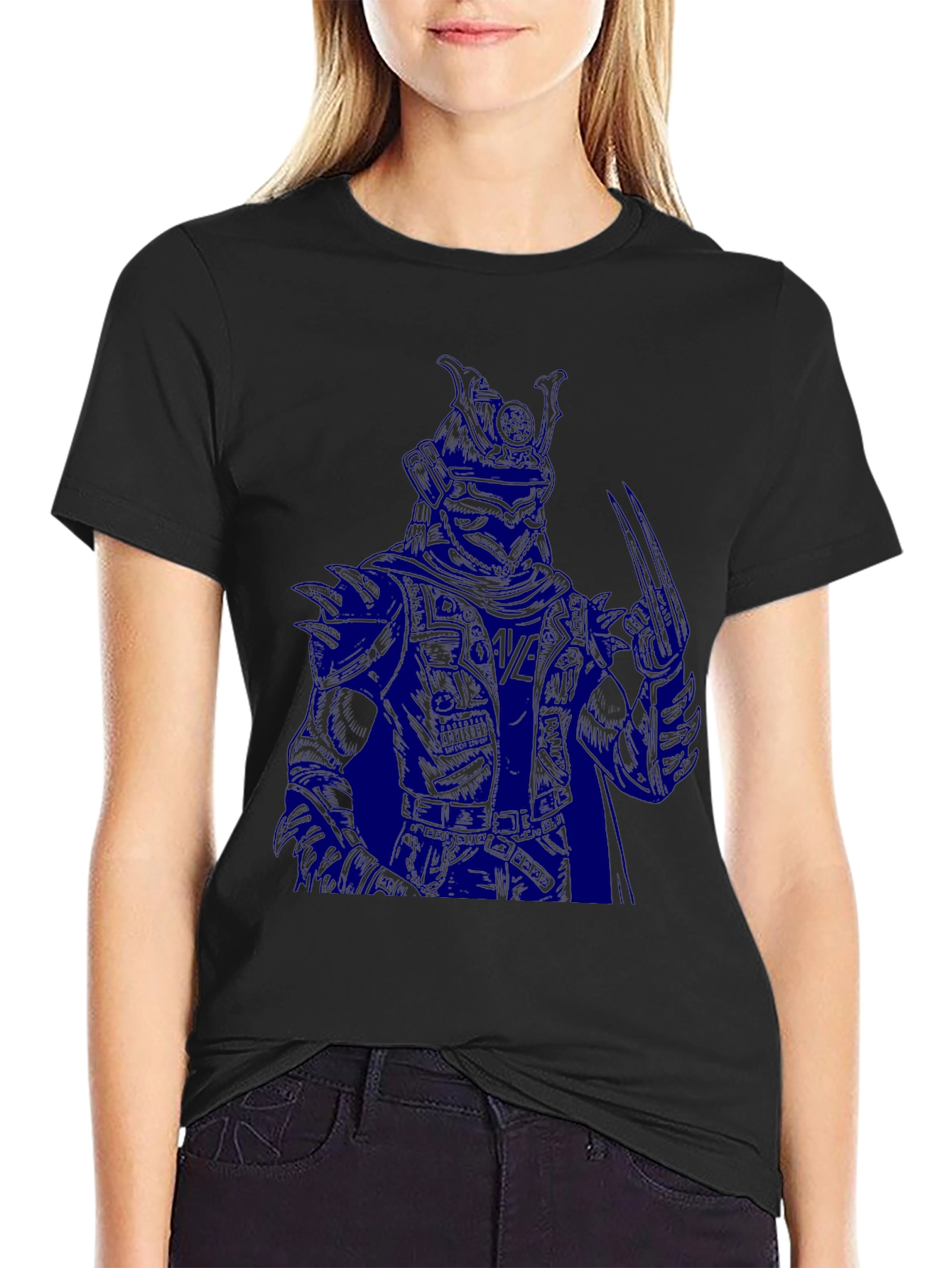 Black Dark Samurai Graphic T-Shirt - Men's Black Tee view 2