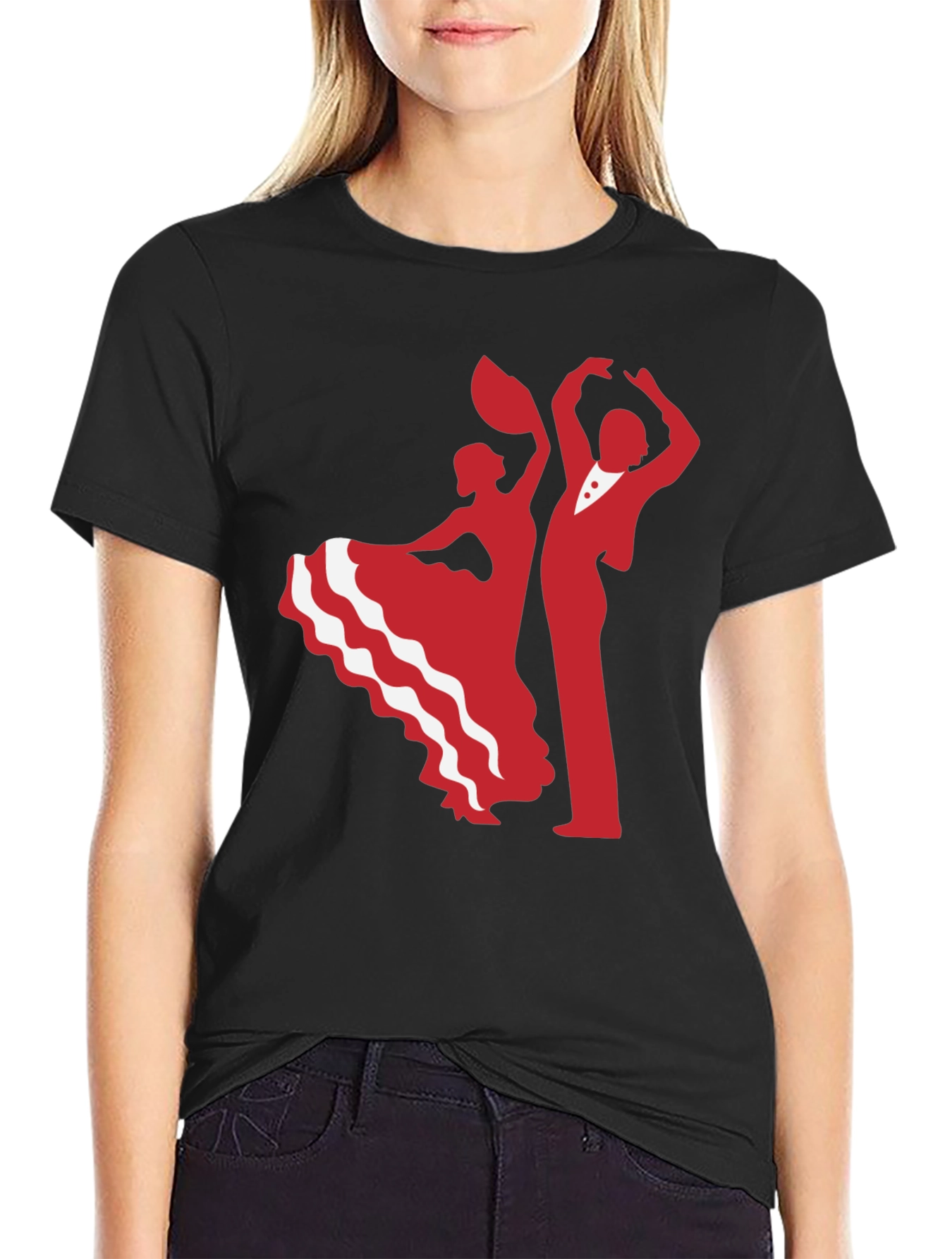 Black Dancing Duo Graphic Tee - Salsa T-Shirt view 2