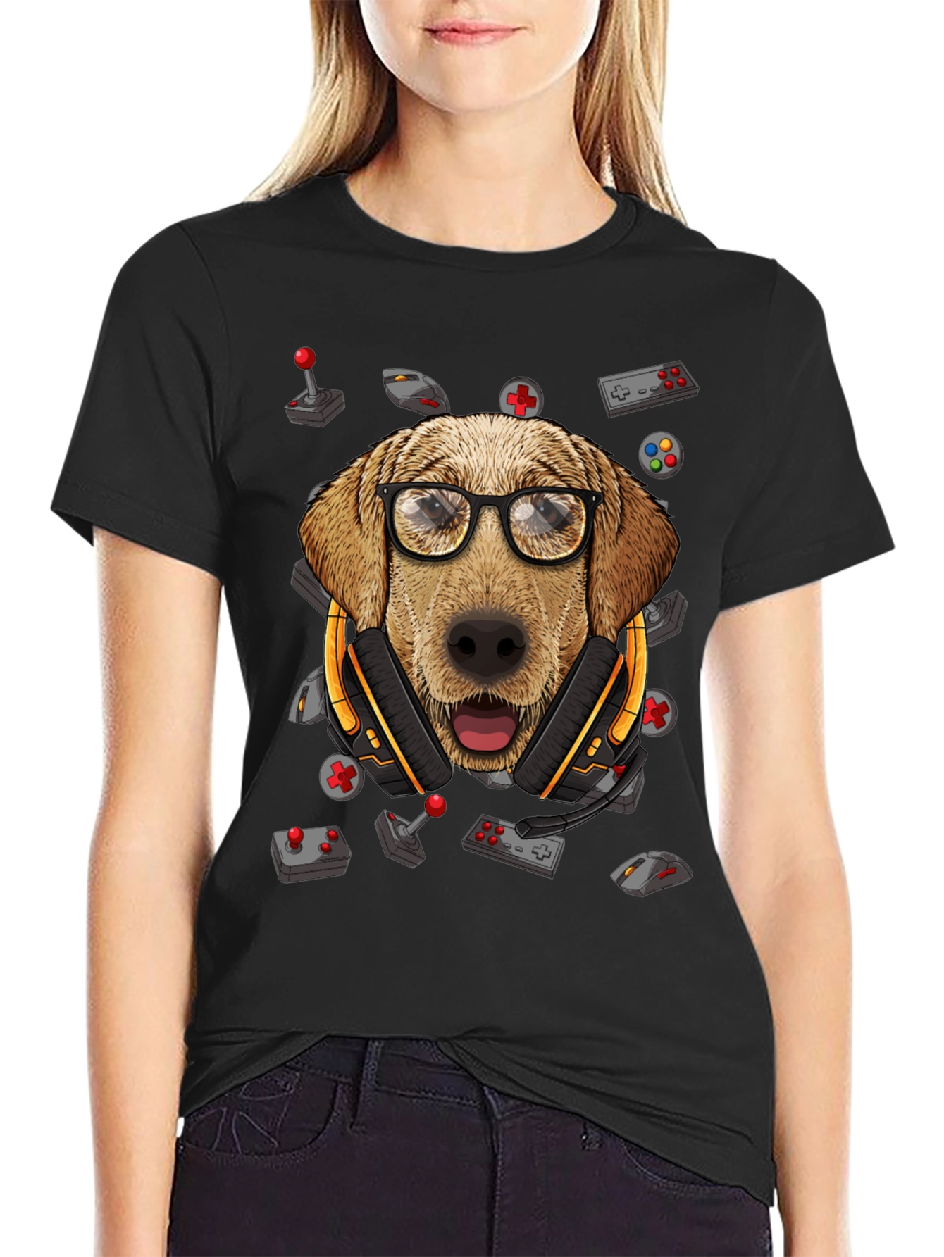 Gamer Dog T-Shirt - Golden Retriever Geek Tee - 2